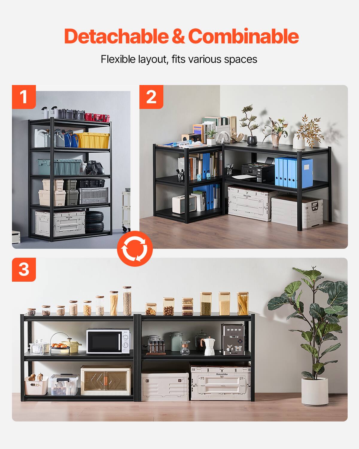 Detachable & Combinable
Flexible layout, fits various spaces
1
2
3
H
1