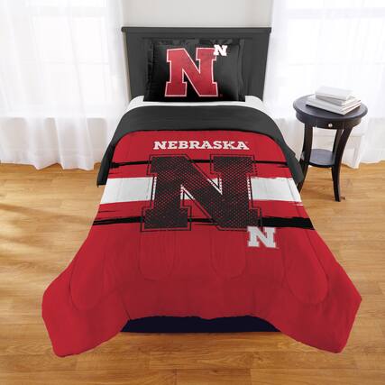Front. Sweet Home Collection - NCAA Nebraska Cornhuskers Comforter & Sham Set- Twin/Twin XL - Multicolored.
