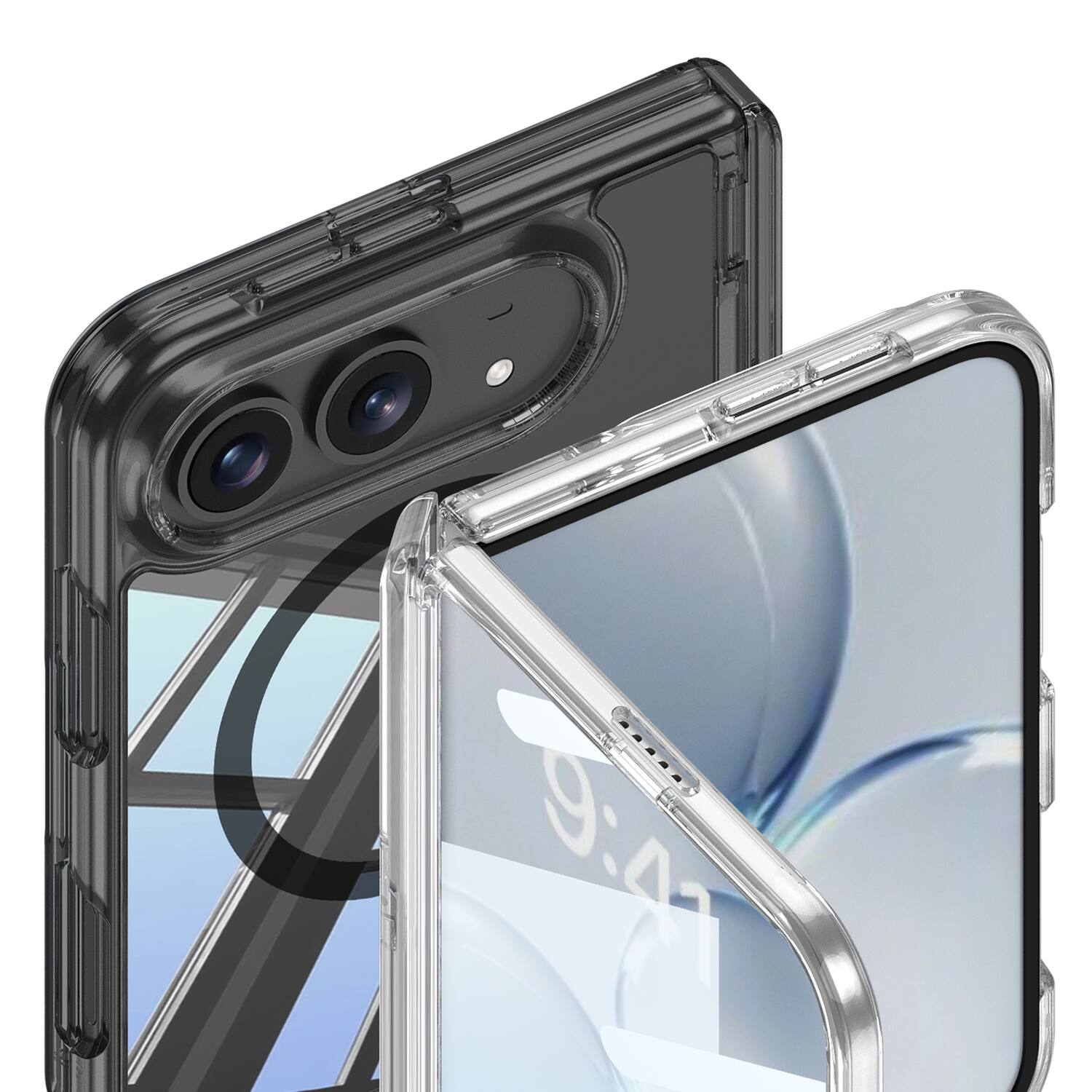 Dteck for Apple iPhone Duo Magnetic Clear Case with Front Screen ...