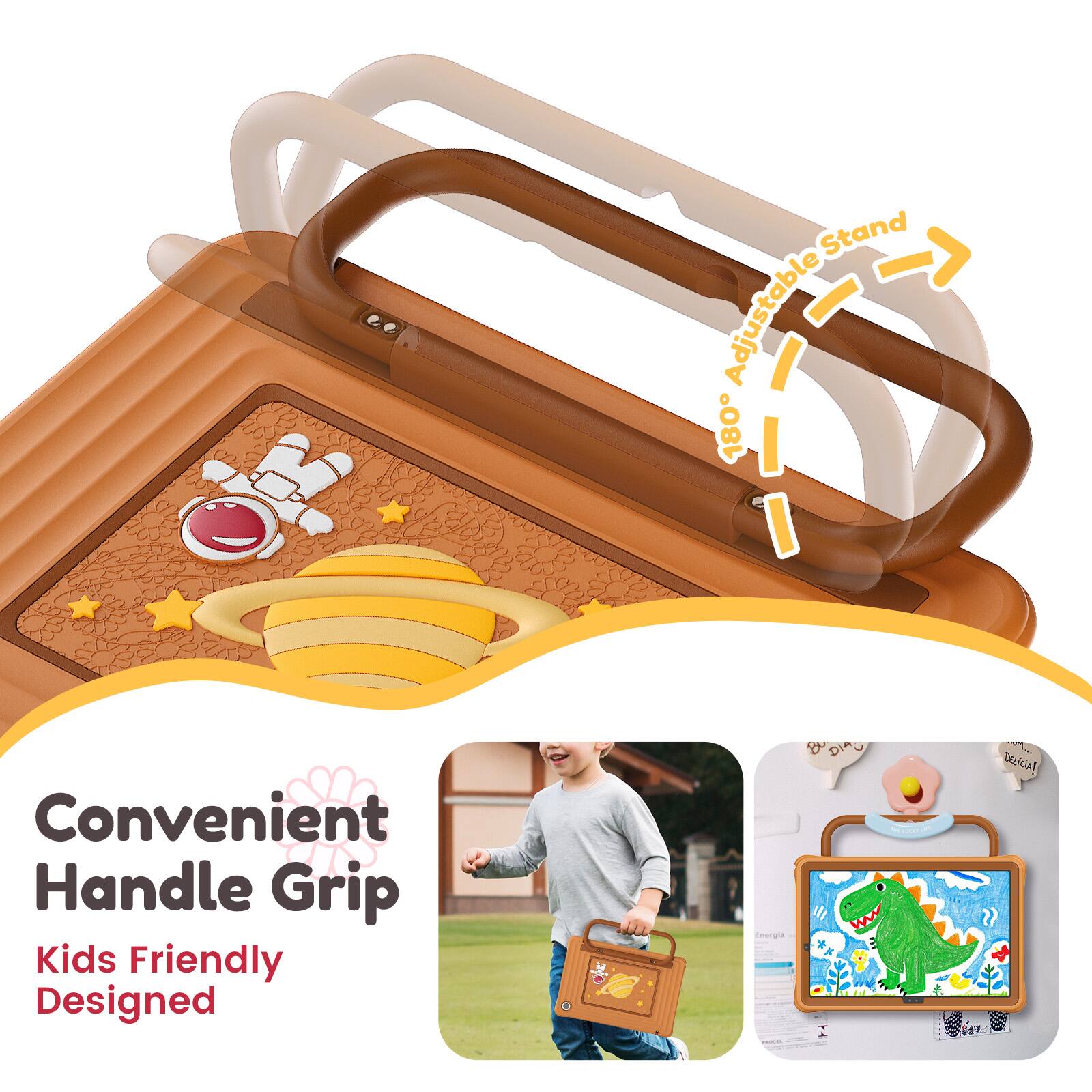 Convenient Handle Grip  
Kids Friendly Designed  
180° Adjustable Stand