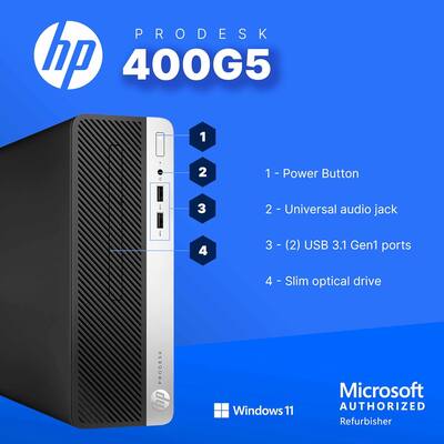 Dell Refurbished Excellent HP ProDesk 400G5 SFF Desktop Combo, i5 Dell Refurbished Excellent HP ProDesk 400G5 SFF Desktop Combo, i5