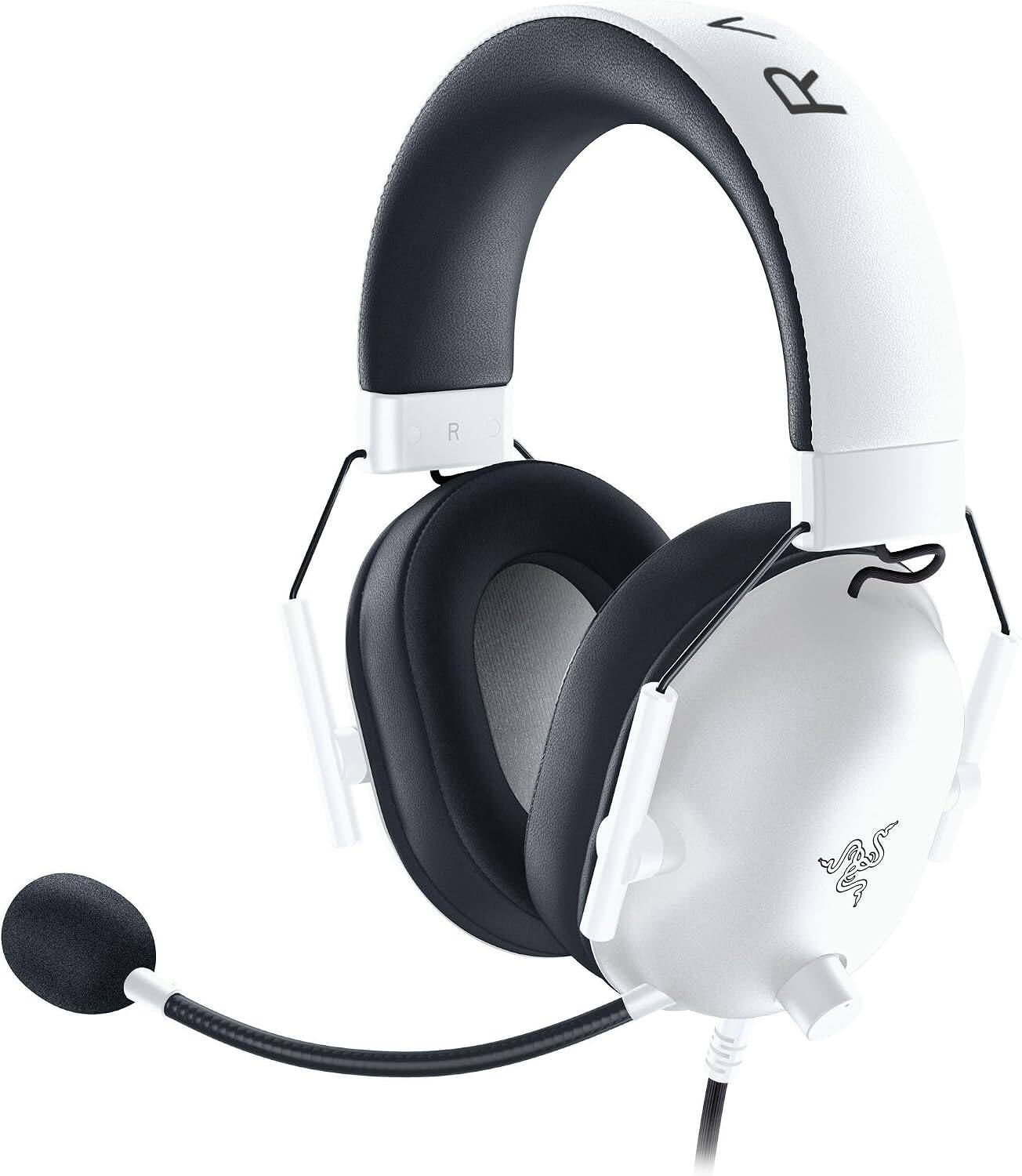 Alt View 4. Razer - BlackShark V2 X Wired Over-the-Ear Gaming Headset for PlayStation - White.