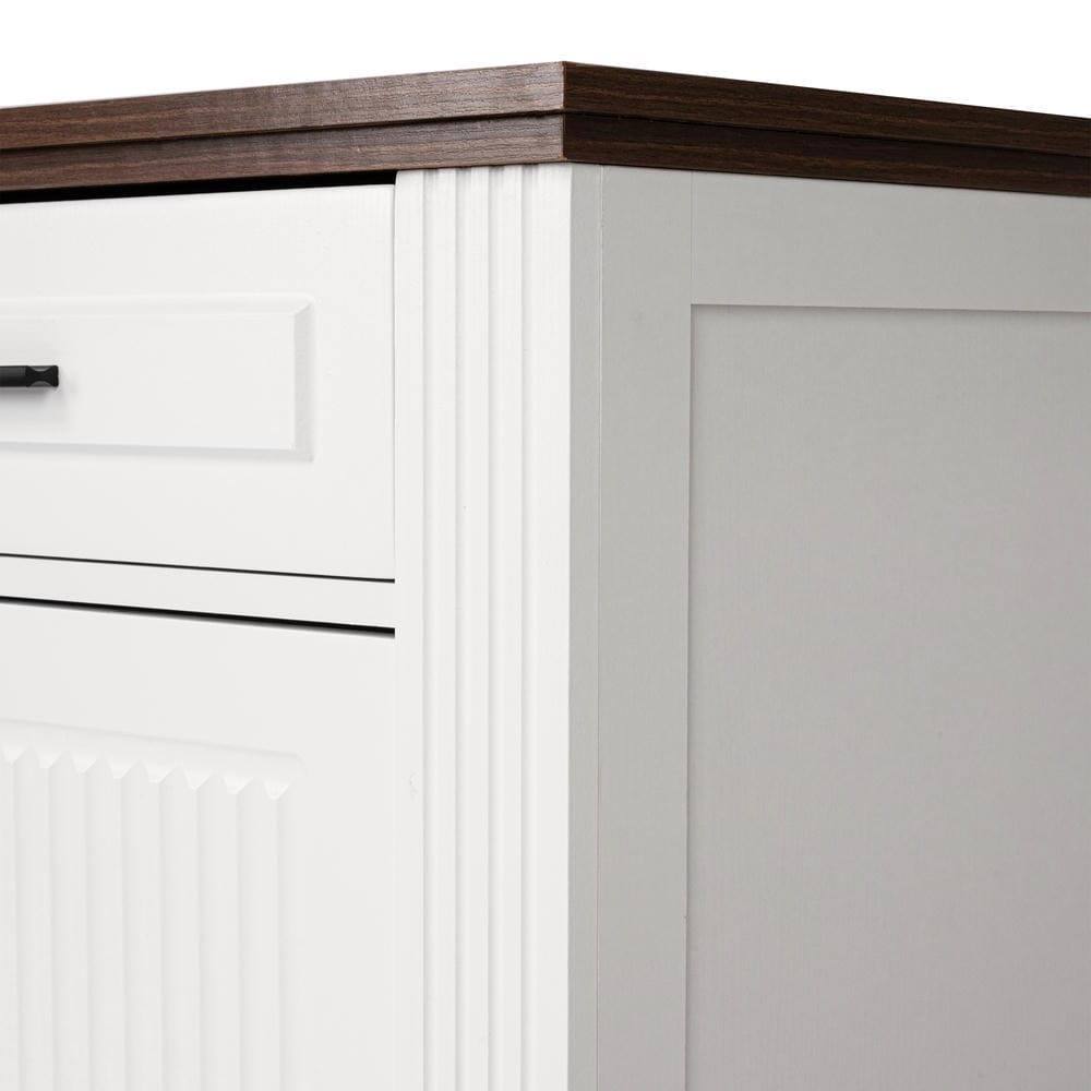 Alt View 9. Kadyn - 63" Fluted Sideboard Cabinet with Storage for Kitchen and Dining Room - White - White.