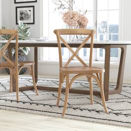Emma + Oliver - 2-pack X-Back Chair - Medium White Grain