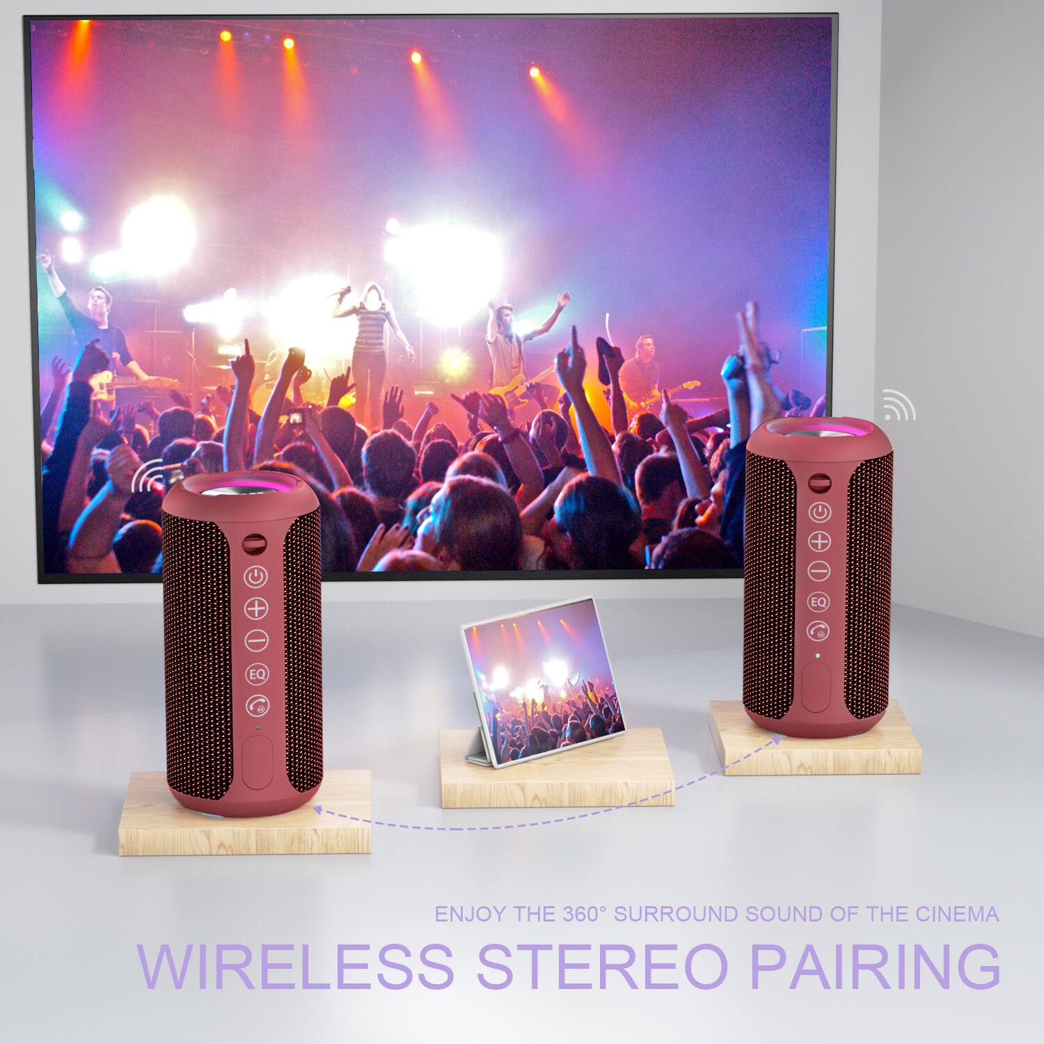 ENJOY THE 360° SURROUND SOUND OF THE CINEMA WIRELESS STEREO PAIRING