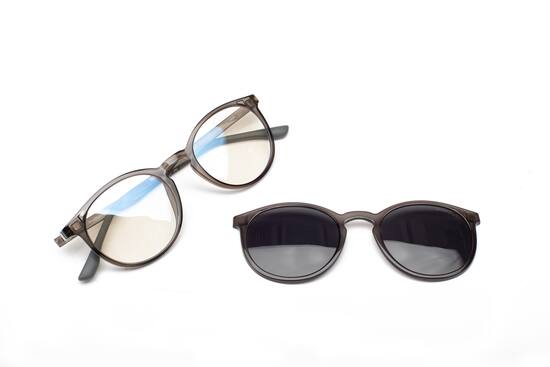 Wavebalance BlueDuo Poet Blue Light Reducing Glasses with Magnetic Sunglass Clip On Storm Cloud POET SC FC Best Buy