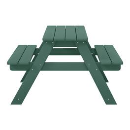 WestinTrends - Malibu Outdoor Patio Kids HDPE Plastic Picnic Bench Table - Dark Green