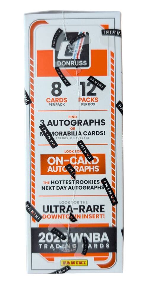 ININV  
DONRUSS ININVA PANINI 8 12 CARDS PACKS PER PACK PER BOX Vd FIND 3 AUTOGRAPHS OR MORABILIA CARDS! ININVA PER BOX, ON AVERAGE LOOK FOR ININVA ON-CARD AUTOGRAPHS THE HOTTEST ROOKIES NEXT DAY AUTOGRAPHS THE ININI LOOK FOR PA ULTRA-RARE NINI DOWNTOWN INSERT!  
2020 WNBA TRADING CARDS  
PANINI