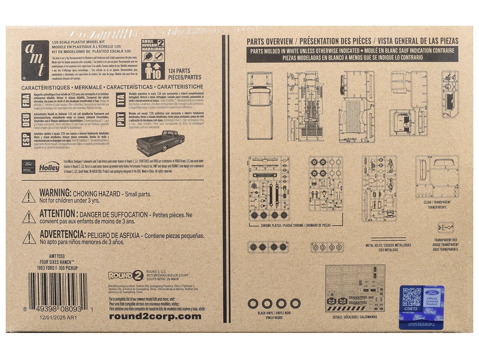 1/25 SCALE PLASTIC MODEL KIT  
MODEL EN PLASTIQUE À L'ÉCHELLE 1/25  
KIT DE MODELLISMO DE PLÁSTICO ESCALA 1/25  
SKILL MODELE EN L'ÉCHELLE 1/25 NIVEAU HABILIDAD KIT MODELISMO DE PLÁSTICO ESCALA 1/25  

This model kit is recommended for modelers of hobbyists with advanced assembly skills. It is not recommended for children under 12 years of age.  
Ce modèle est recommandé pour les modélistes de loisirs ayant des compétences avancées en assemblage. Il n'est pas recommandé pour les enfants de moins de 12 ans.  
Este kit de modelo está recomendado para modelistas de hobby con habilidades avanzadas de montaje. No está recomendado para niños menores de 12 años.  

CARACTÉRISTIQUES • MERKMALE • CARACTERÍSTICAS • CARATTERISTICHE  
Magnifique auto authentique échelle 1/25 avec carrosserie entièrement en plastique et intérieur déta