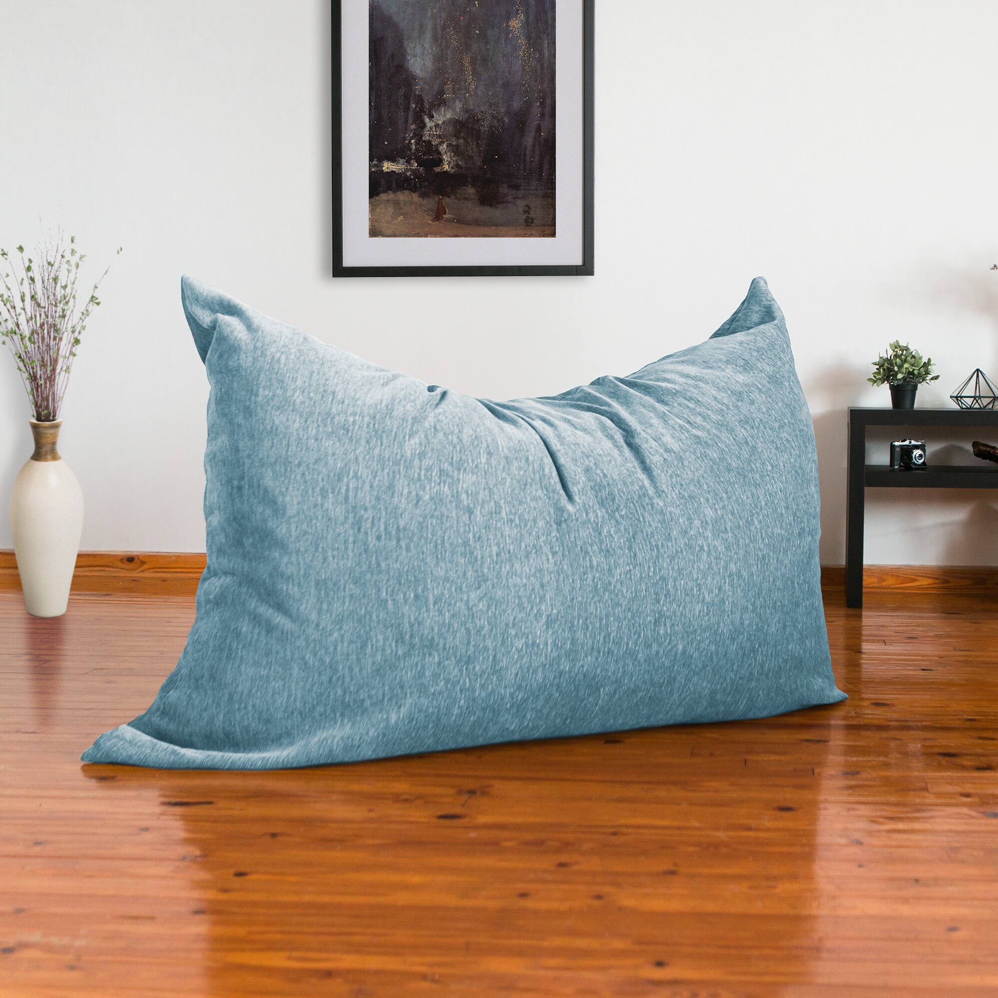 Alt View 1. Jaxx - Jaxx Bean Bags Jaxx 5.5 ft Pillow Saxx Bean Bag, Turquoise - Premium Chenille - Turquoise.