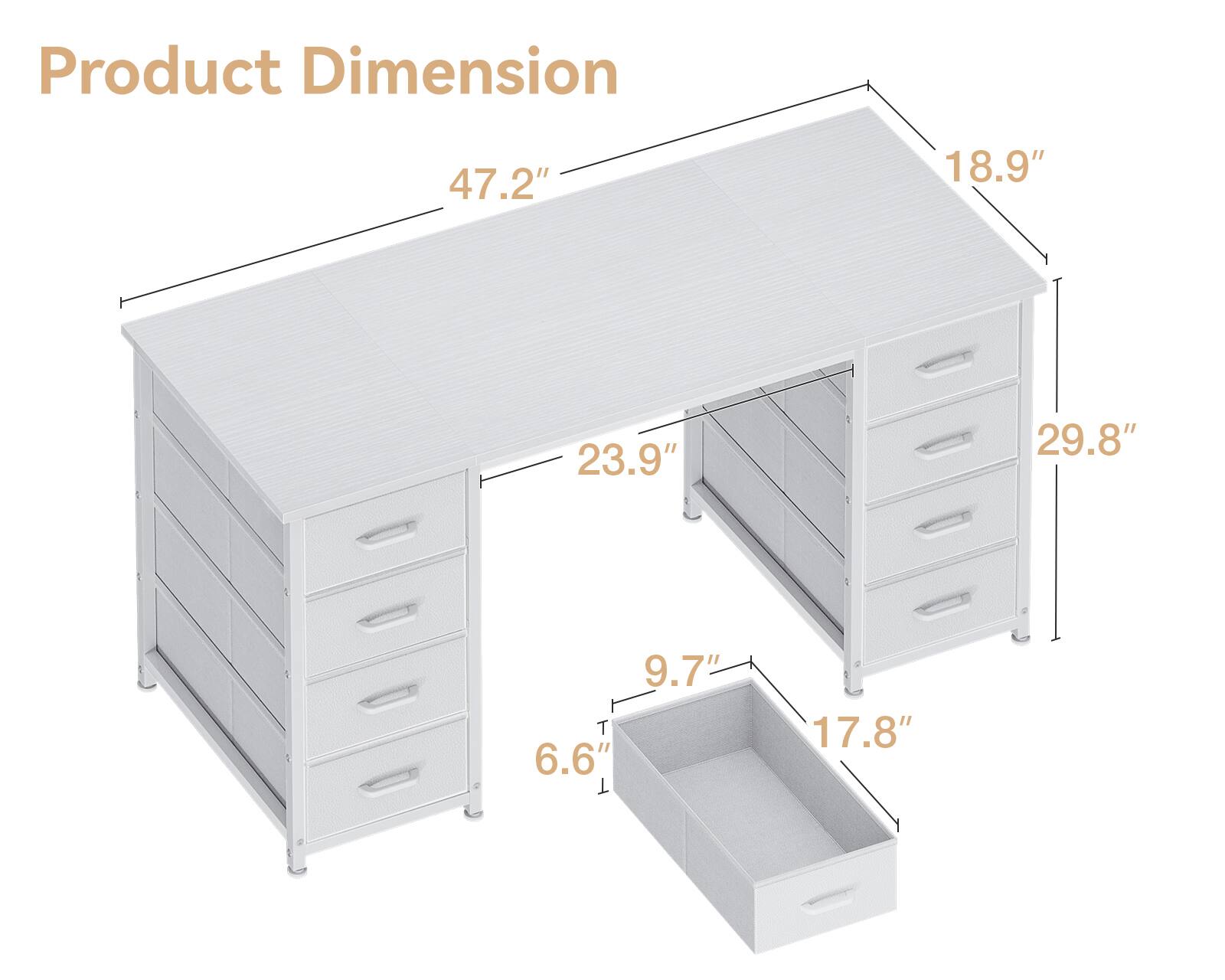 Product Dimension: 47.2" x 18.9" x 23.9" x 29.8" x 9.7" x 6.6" x 17.8"