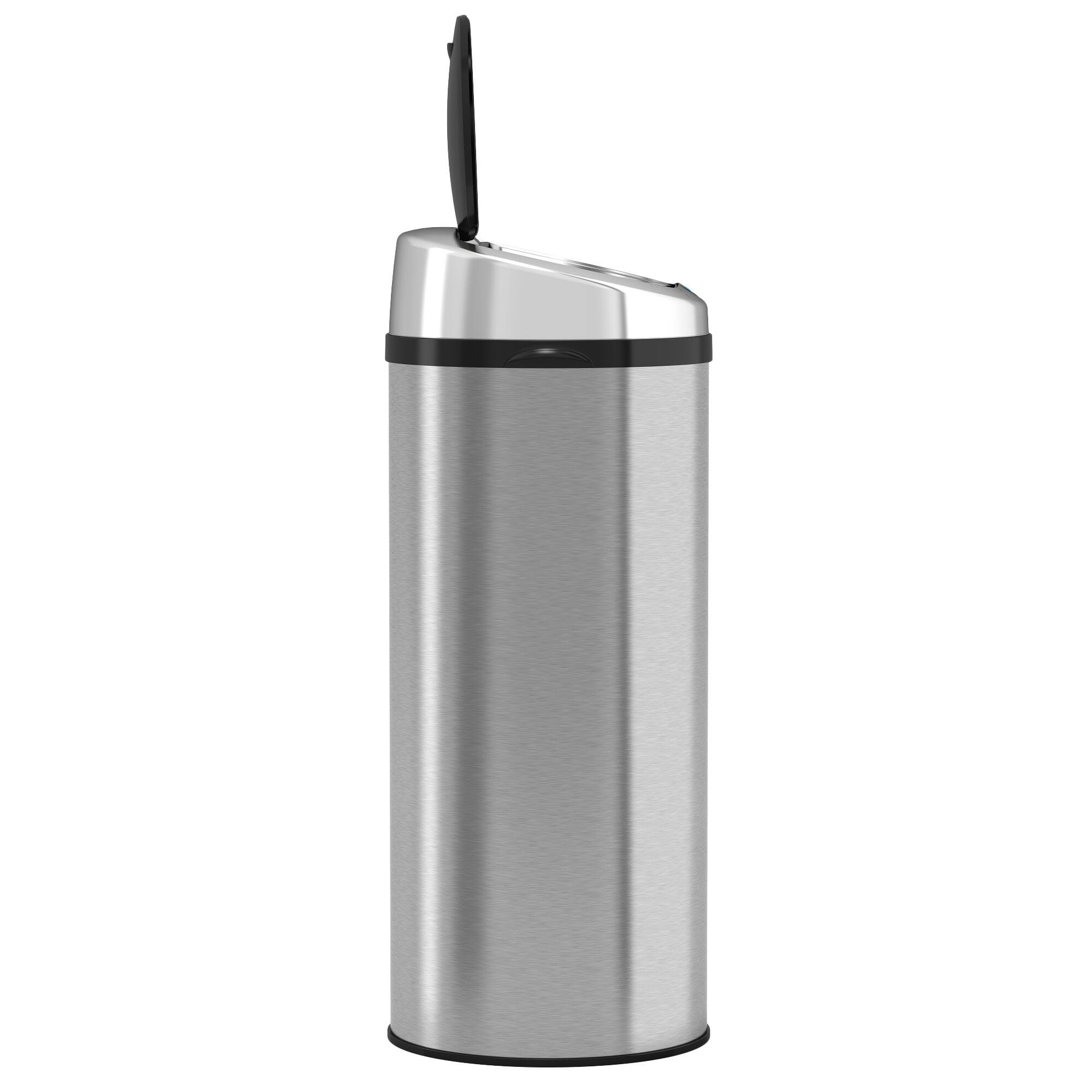 Alt View 15. iTouchless - 13-Gal. Round Touchless Trash Can - Stainless Steel.