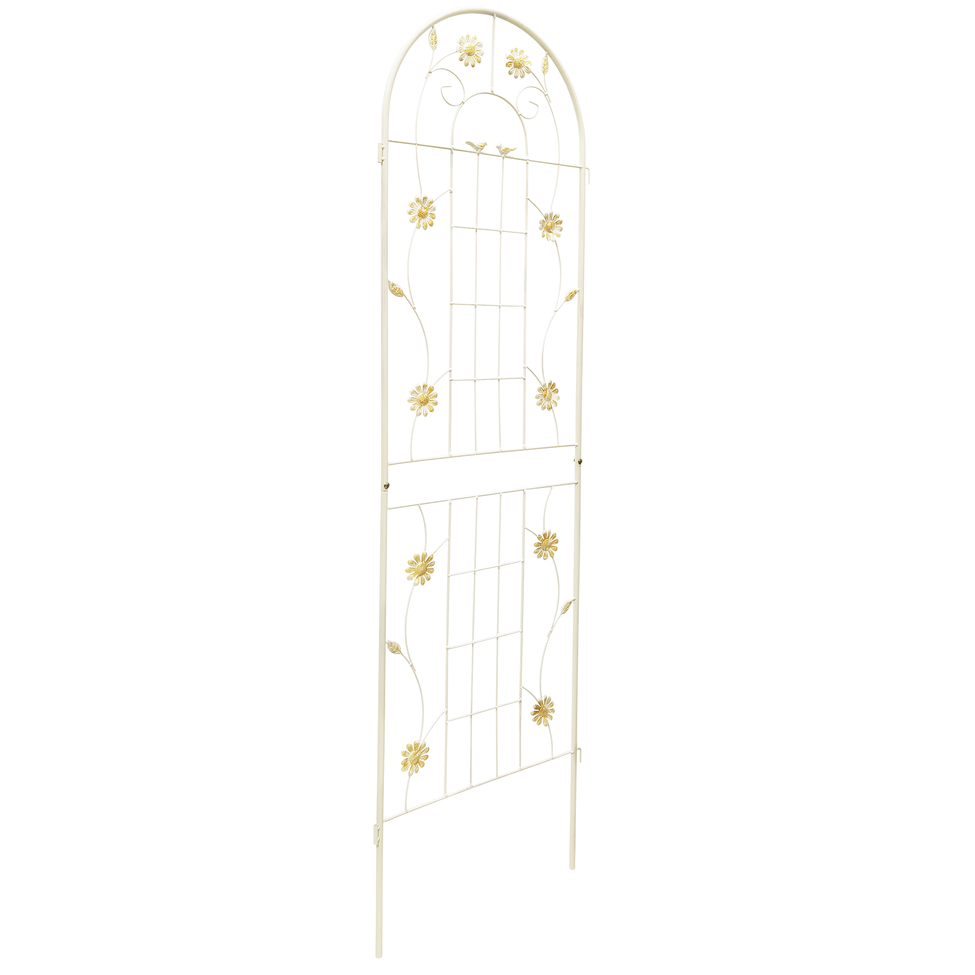 Alt View 5. Loheer - 4 Pack Metal Garden Trellis for Climbing Plants Rustproof Outdoor Flower Support - Cream White.
