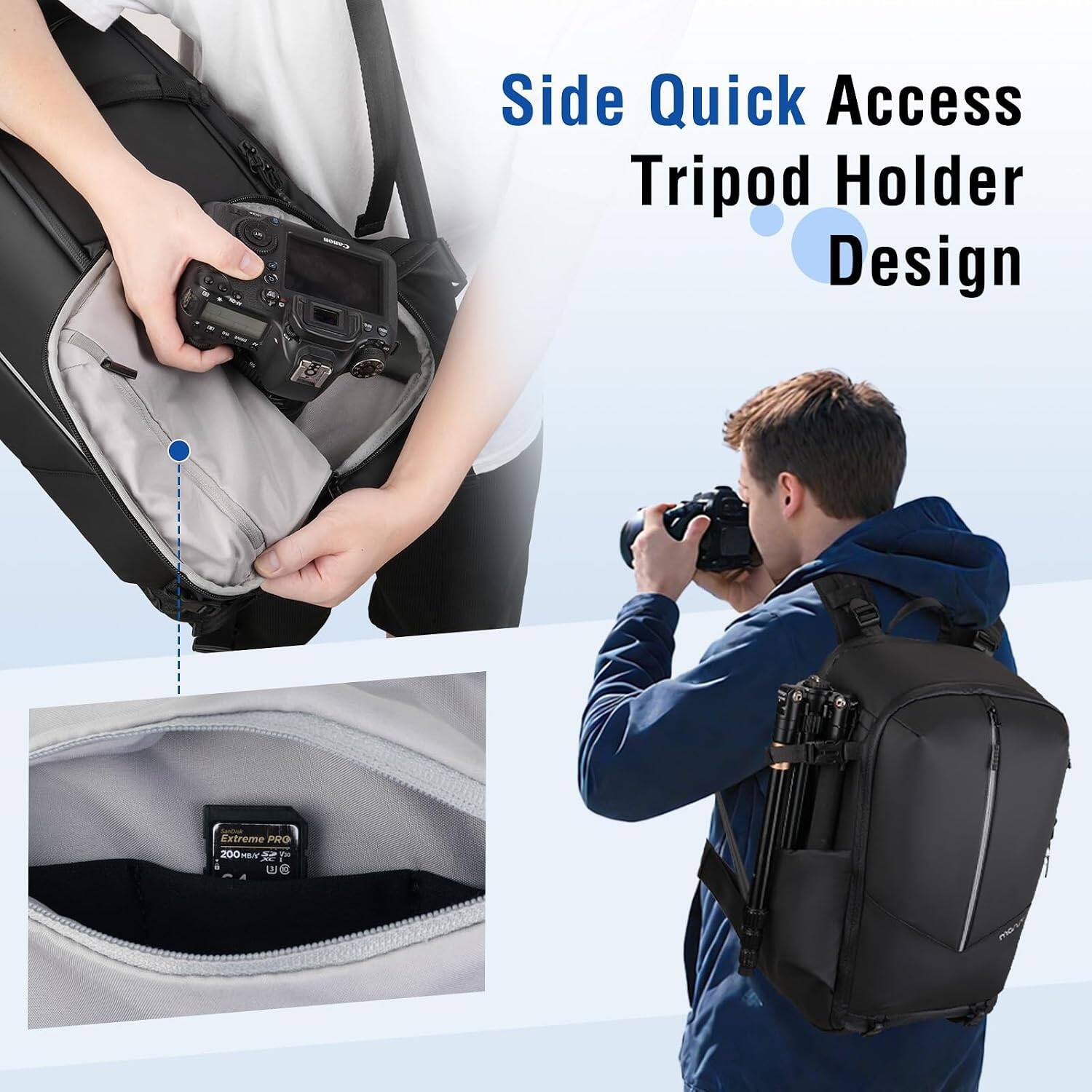mosiso Camera Backpack, Waterproof DSLR/Mirrorless Camera Bag with Rain ...