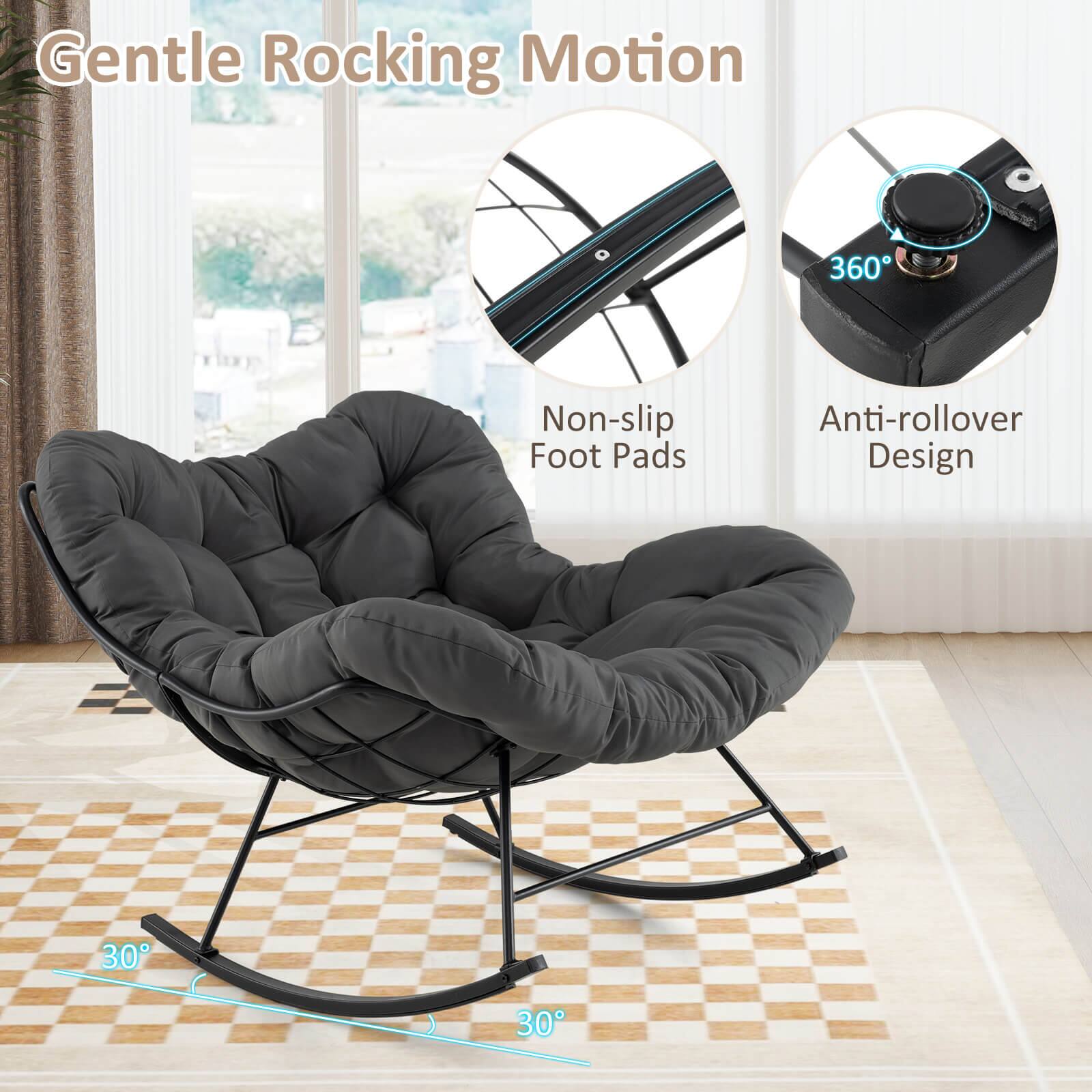 Gentle Rocking Motion  
360° Non-slip Foot Pads  
Anti-rollover Design  
30° 30°