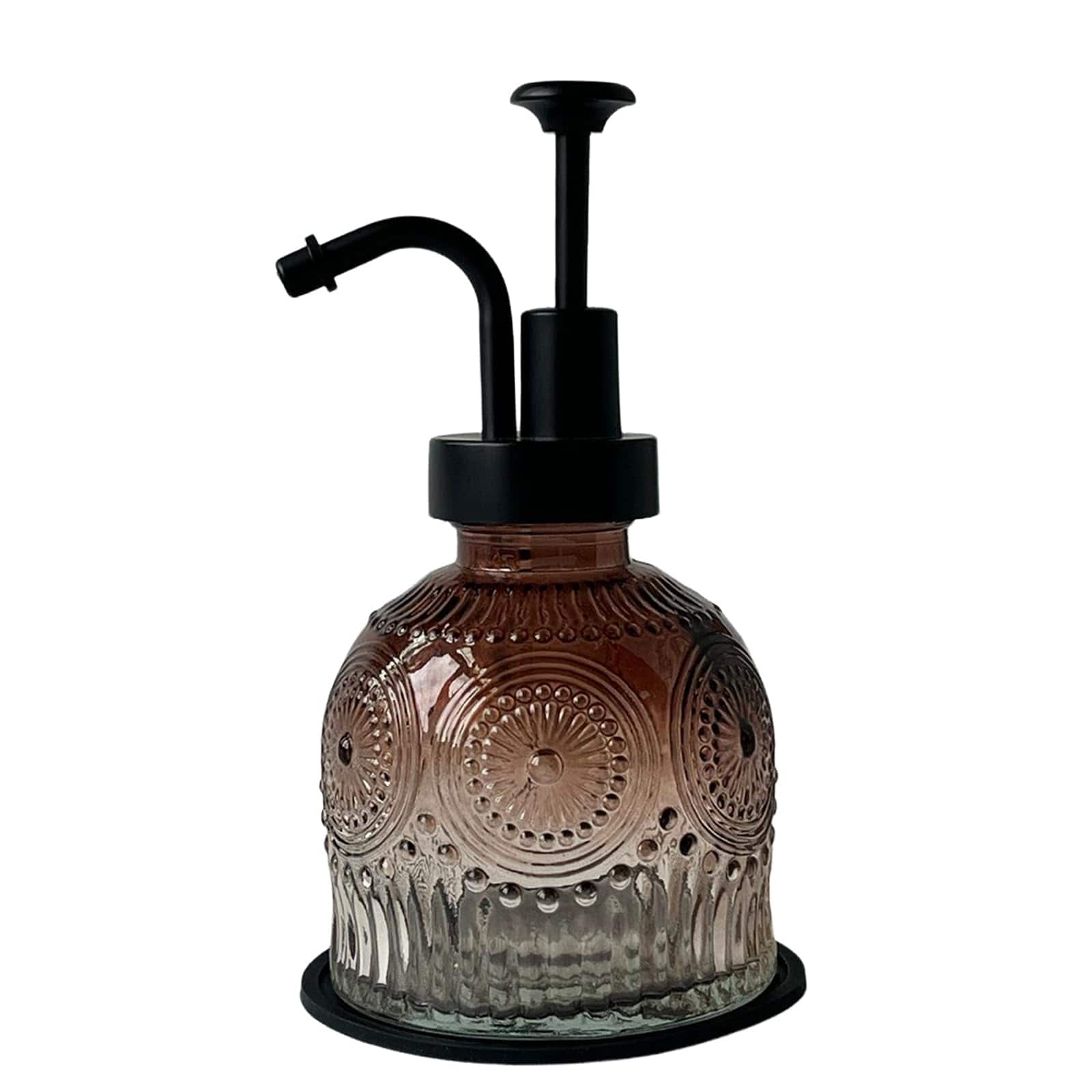 Dapper Styles - Vintage Soap Dispenser For Bathroom Glass Kitchen Liquid With Pump Farmhouse Antique Cute Rustic Decor - Brown