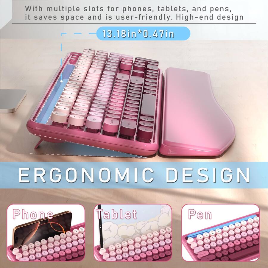 Cottage Core Computer Mouse COTTAGE Colorful Computer And Mouse Combo With Phone Holder Wrist Rest ...