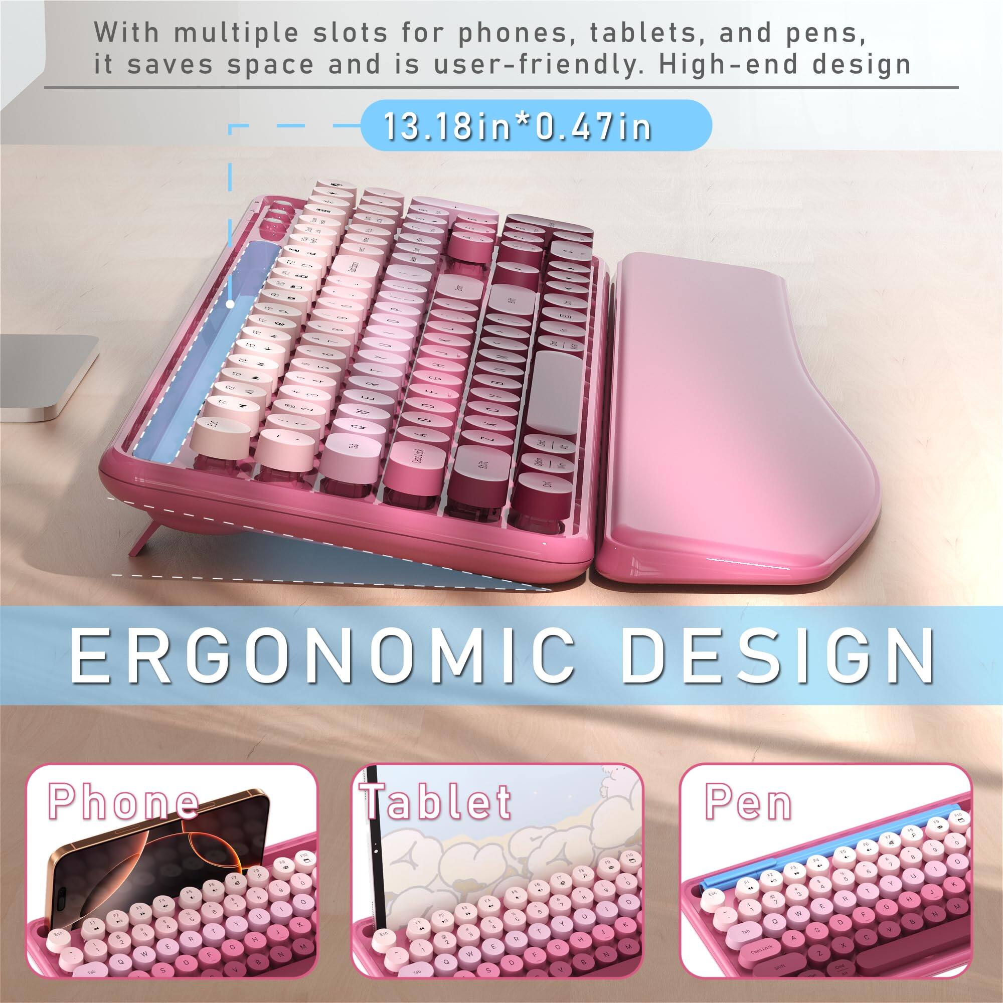 COTTAGE Colorful Computer And Mouse Combo With Phone Holder Wrist Rest ...