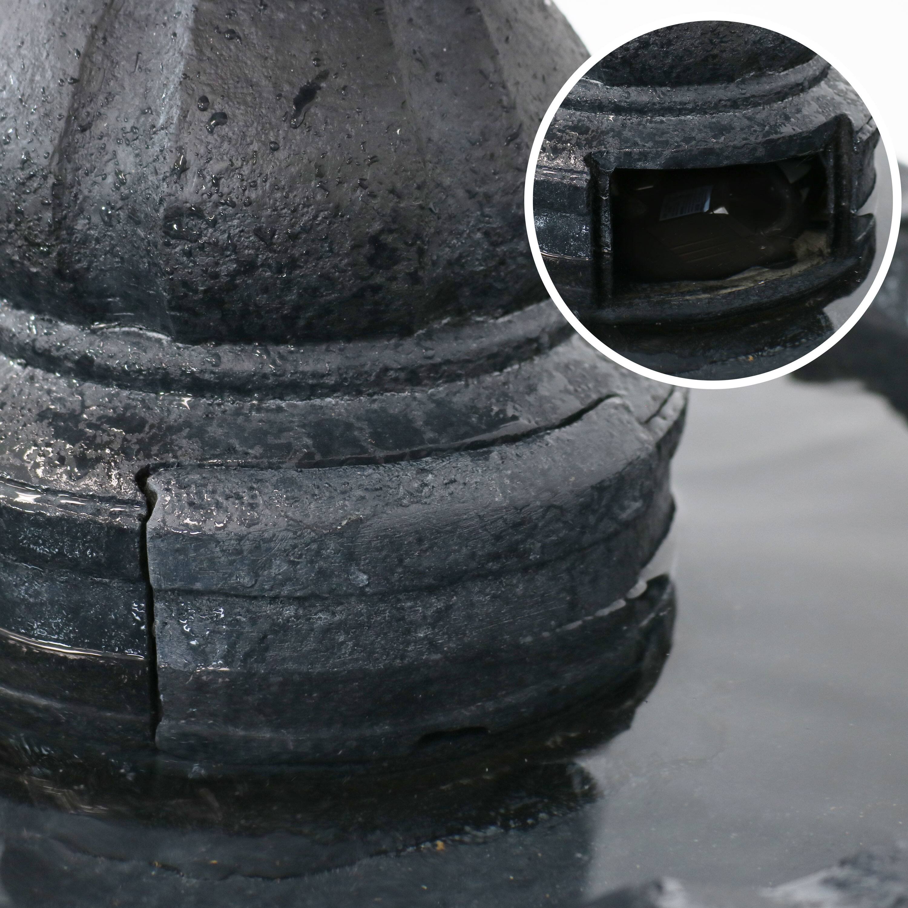 Alt View 10. Sunnydaze - Pineapple Resin Outdoor 4-Tier Water Fountain - Black.