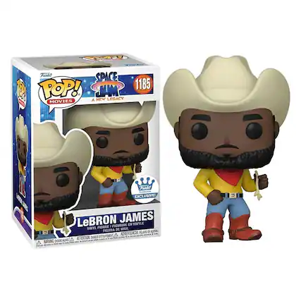 Sure, here is the corrected and grouped text from the image:
---
**Top Left:**
- POP! MOVIES
- SPACE JIM
- 1185
- A NEW LEGACY
**Top Center:**
- Funko
- EXCLUSIVE
- LeBRON JAMES
**Bottom Center:**
- LeBRON JAMES
- VINYL FIGURE EN VINYLE
- FIGURA DE VINIL
- FIGURA VINIL
**Bottom Left:**
- WARNING: CHOKING HAZARD - Small parts. Not for children under 3 years.
- ATTENTION: DANGER DE SOUFFOCHEMENT - Pièces petites. Ne convient pas aux enfants de moins de 3 ans.
- ADVERTENCIA: PEQUEÑOS OBJETOS - PELIGRO DE ASFIXIA. NO APTO PARA MENORES DE 3 AÑOS.
**Bottom Right:**
- Funko
- EXCLUSIVE
- ARROW
---