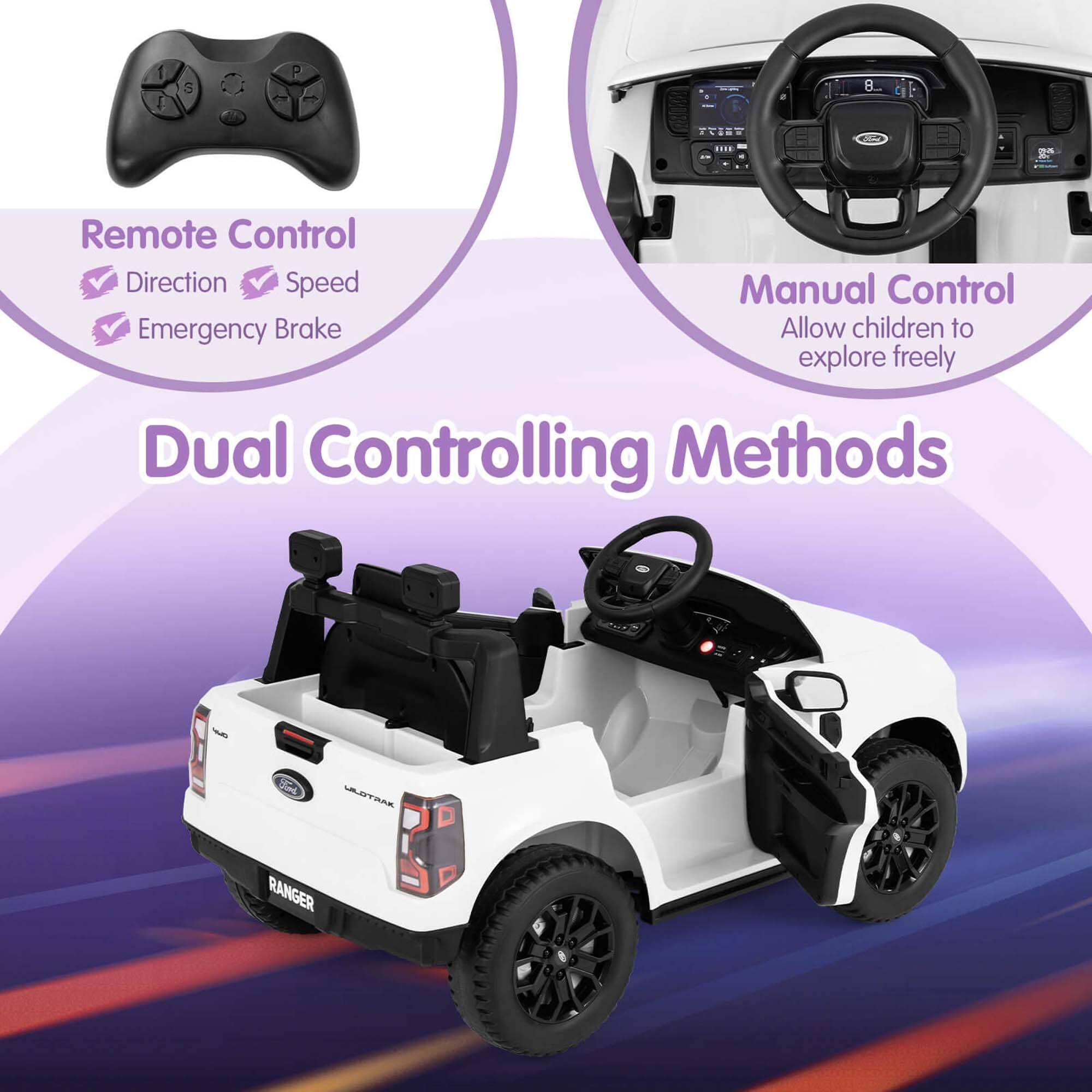 Remote Control  
- Direction  
- Speed  
- Emergency Brake  

Manual Control  
Allow children to explore freely  

Dual Controlling Methods