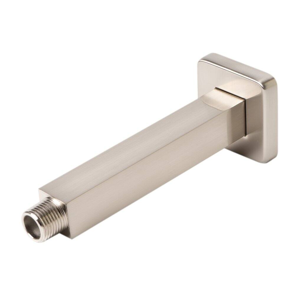 Angle. Alfi - Brushed Nickel 6" Square Ceiling Shower Arm - Black.