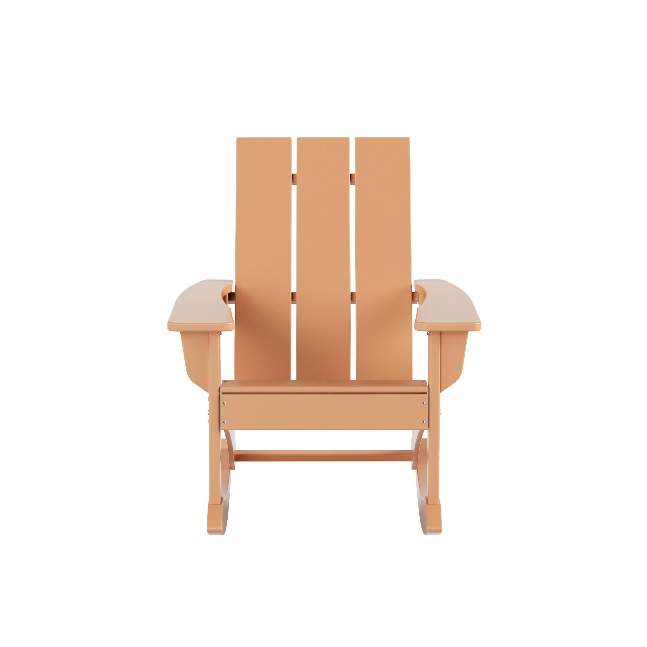 Left. WestinTrends - WestinTrends Ashore Outdoor Patio Modern Adirondack Rocking Chair - Teak.