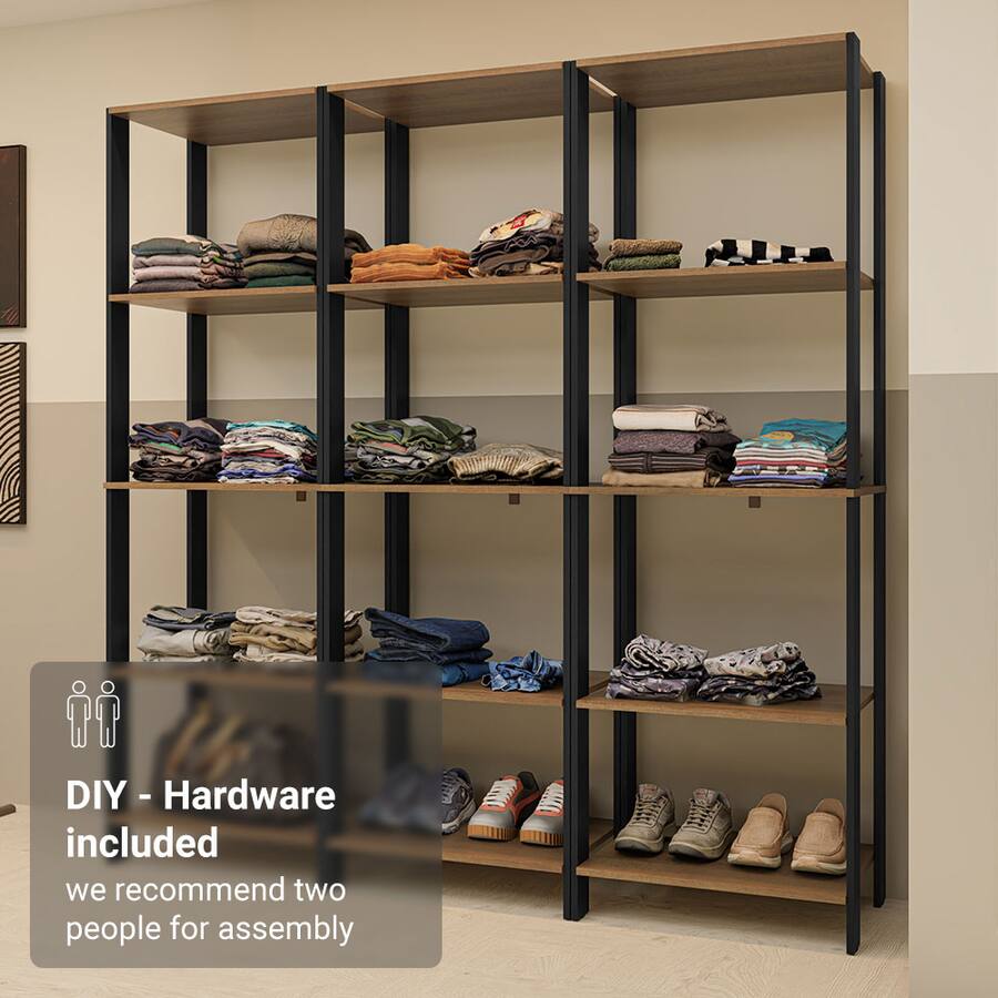 Storage Rack In Asssembly Line Madesa Wardrobe Clothes Storage Rack with 15 Open Shelves 70