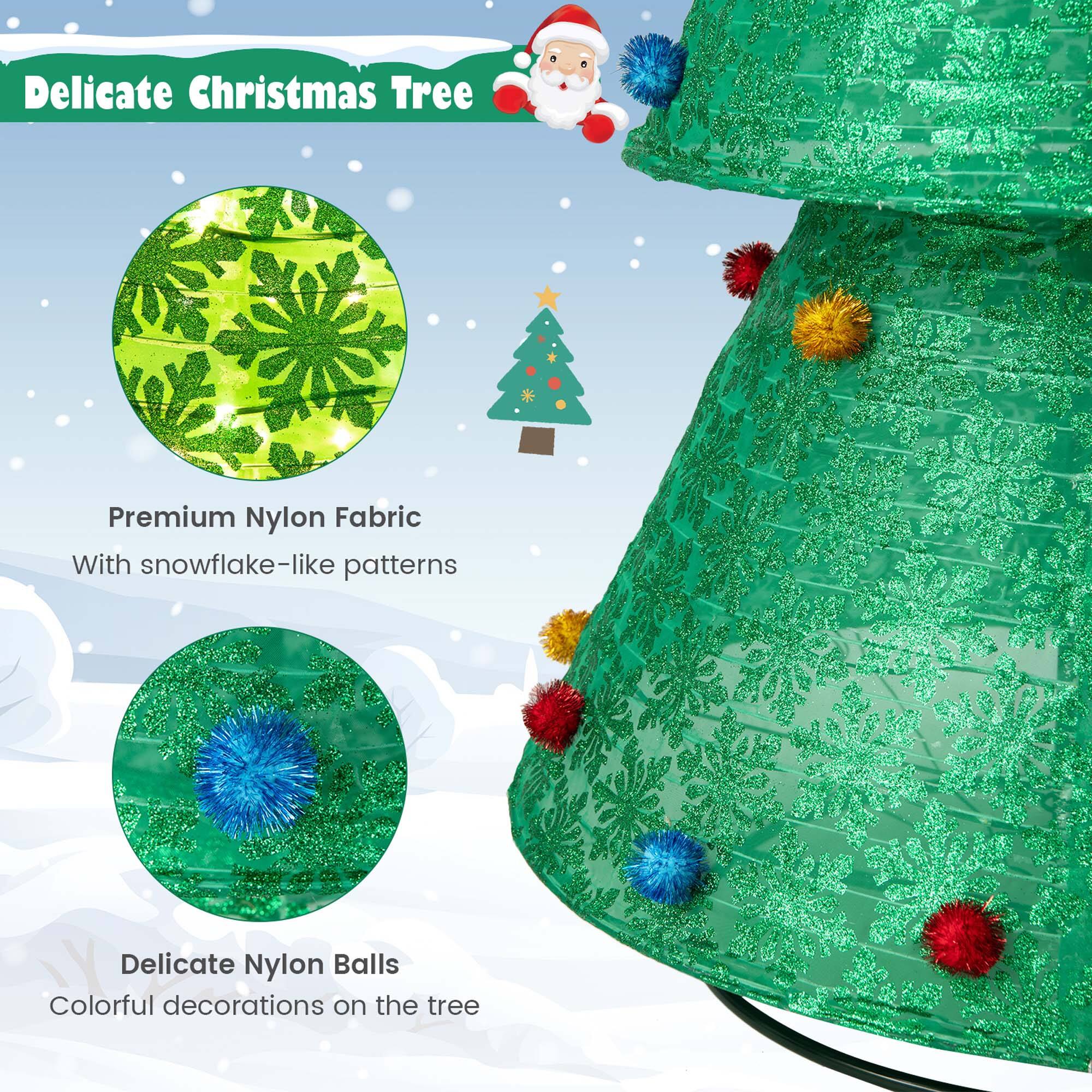 Delicate Christmas Tree Premium Nylon Fabric With snowflake-like patterns Delicate Nylon Balls Colorful decorations on the tree