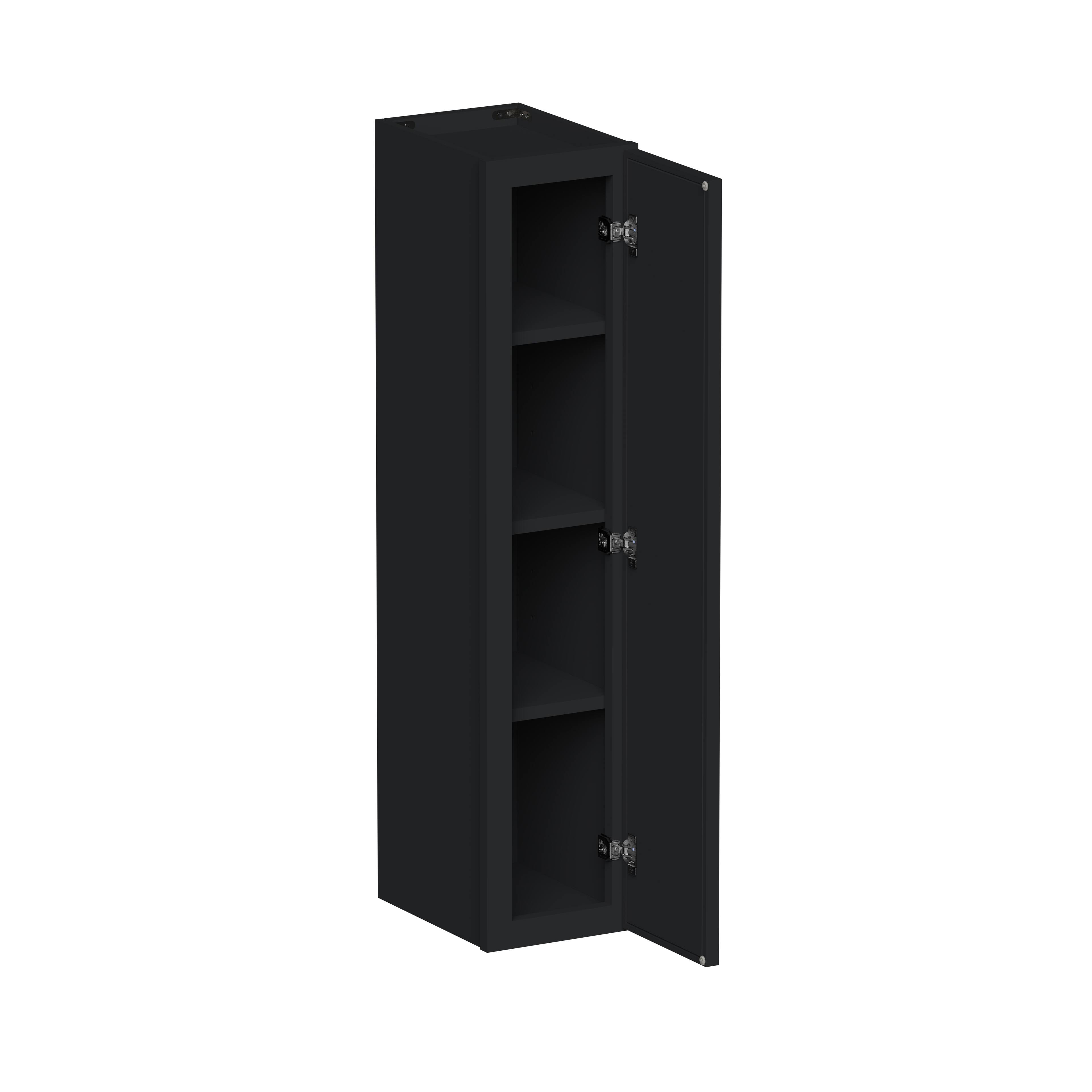 Angle. Boyel Living - 9-in W x 42-in H x 12-in D Shaker RTA Kitchen Wall Cabinet with Soft-Close - Black.