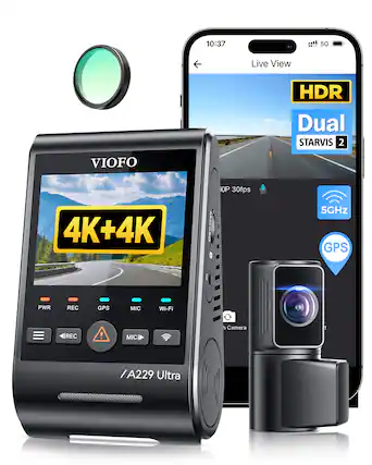 10:37
5G Live View HDR Dual STARVIS 2
VIOFO OP 30fps 4K+4K 5GHz GPS PWR REC GPS MIC Wi-Fi REC ! MIC h Camera t / A229 Ultra