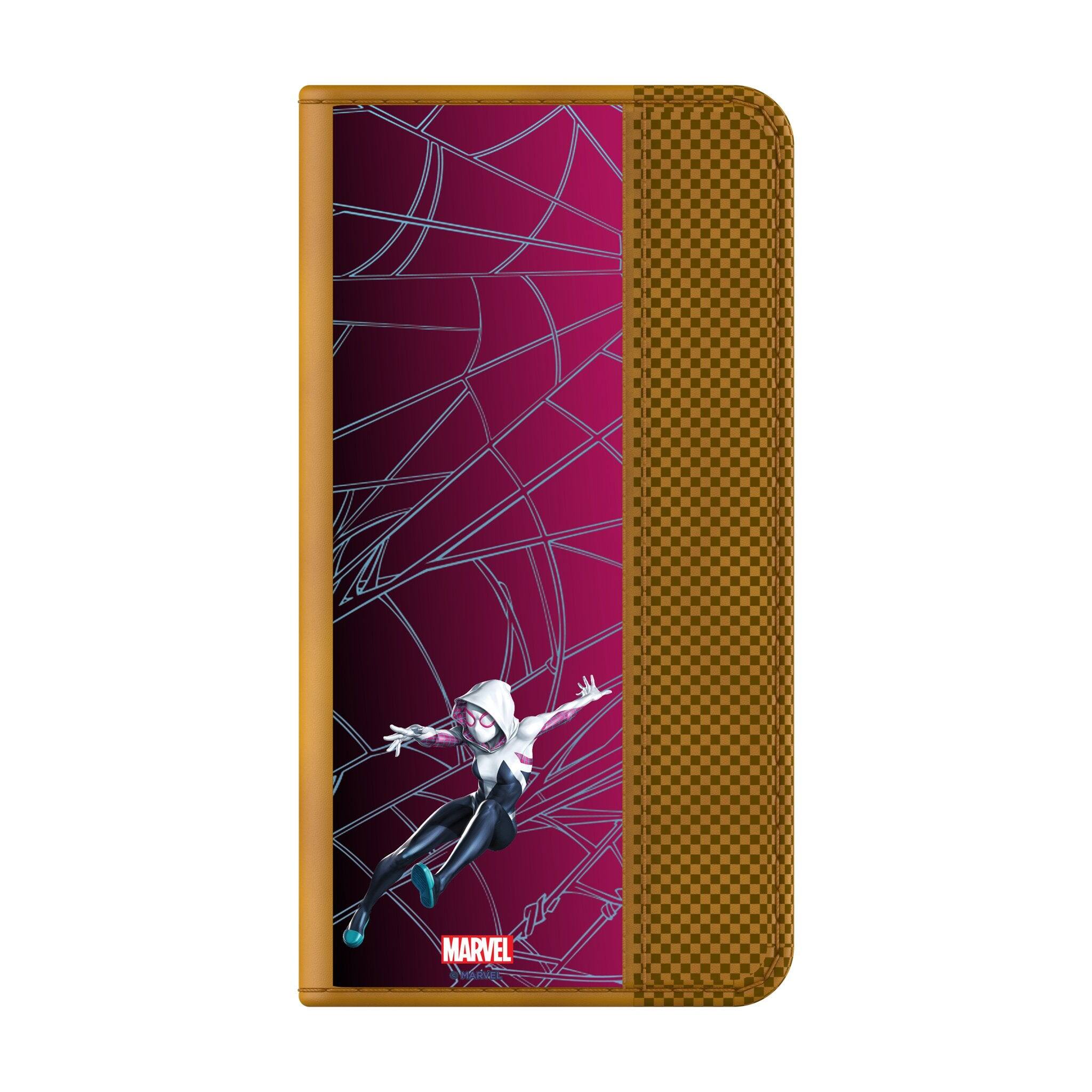 Angle. Keyscaper - Marvel MechLine Folio Phone Case - Samsung Galaxy S22 Plus - Spider-Gwen.
