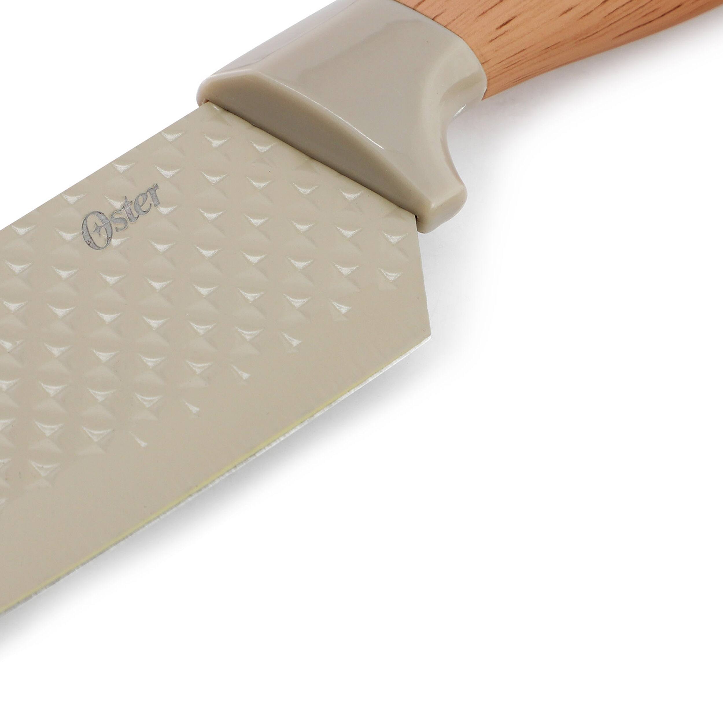 Alt View 1. Oster - Oster Gunderson 3 Piece Stainless Steel Cleaver and Shears Set in Beige.