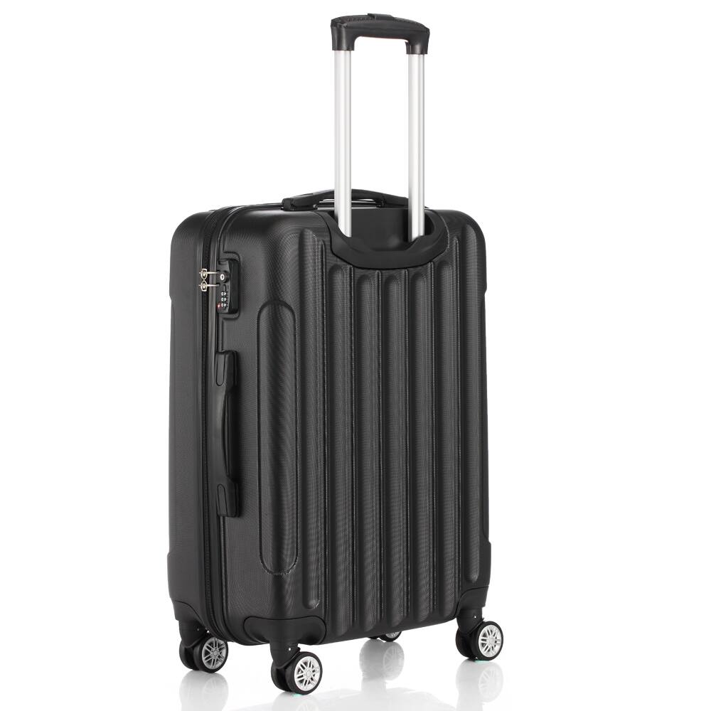 Alt View 5. Winado - 20"/24"/28" 3 Piece Trolley Carry On ABS Luggage Lightweight Hardside Suitcase Set Spinner Wheels & TSA Lock for Travel - Black.