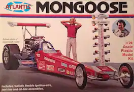 PopMarket - Tom Mongoose McEwen's Rear Engine Dragster with Christmas Tree Starting Light 1/24 Scale Model Kit - COLLECTIBLES - Multicolor