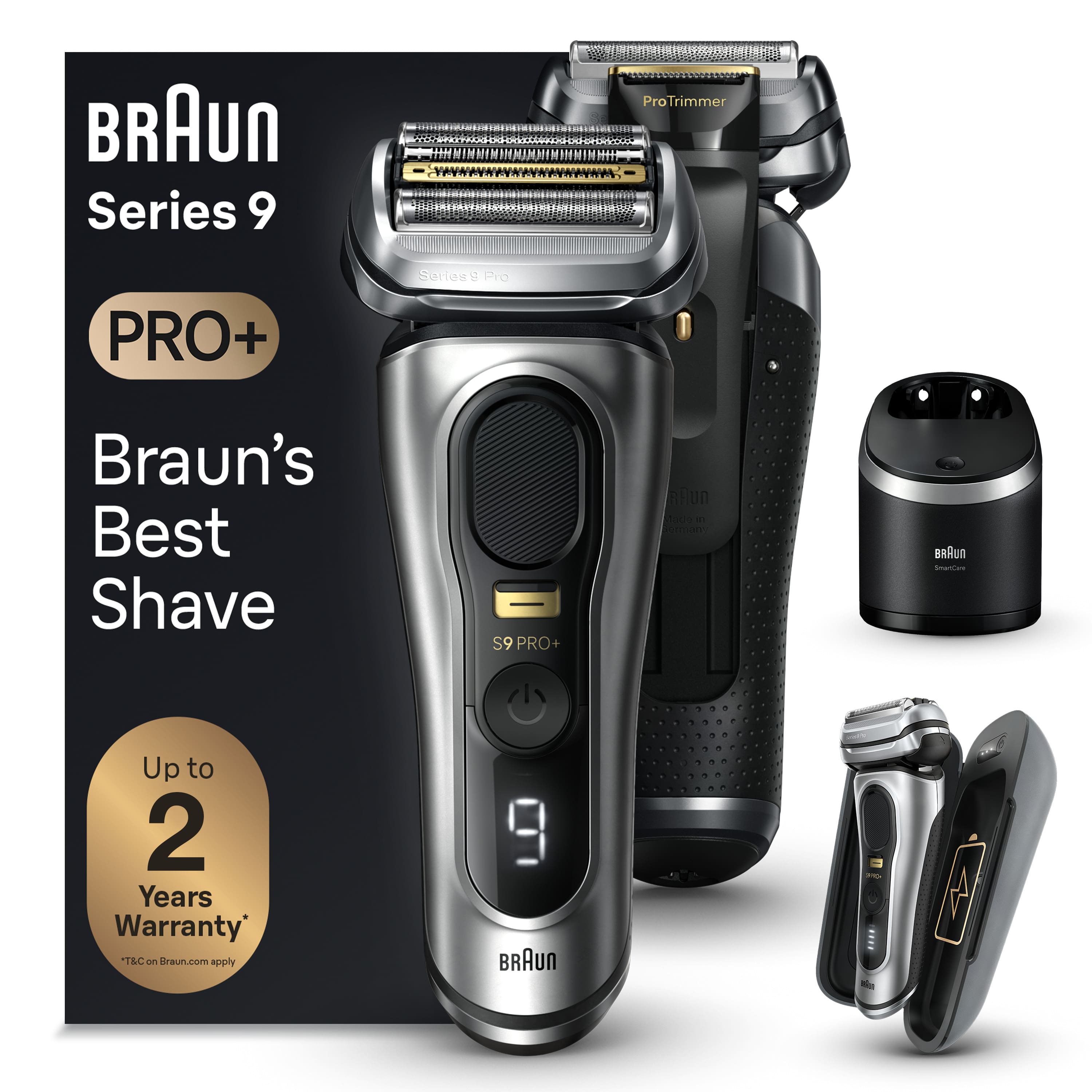 Braun Series 9 PRO+ Electric Shaver with 6 in 1 SmartCare Center Silver ...