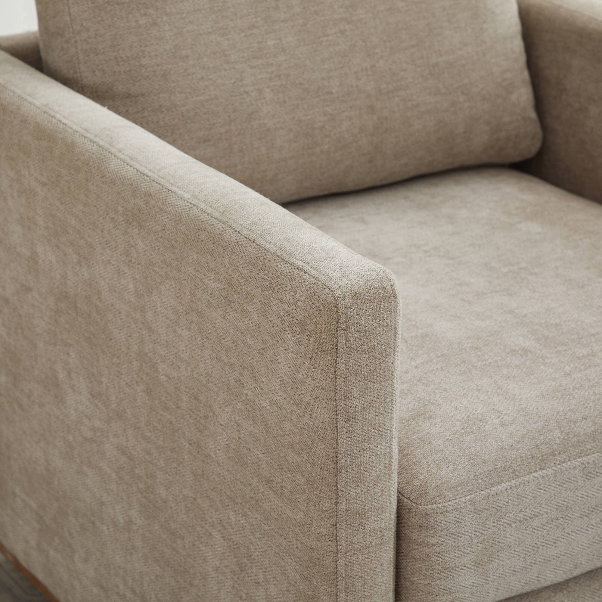 Alt View 5. GOODSILO - Modern Square Swivel Accent Chair with 360-Degree Rotation for Living Room and Bedroom - Taupe.