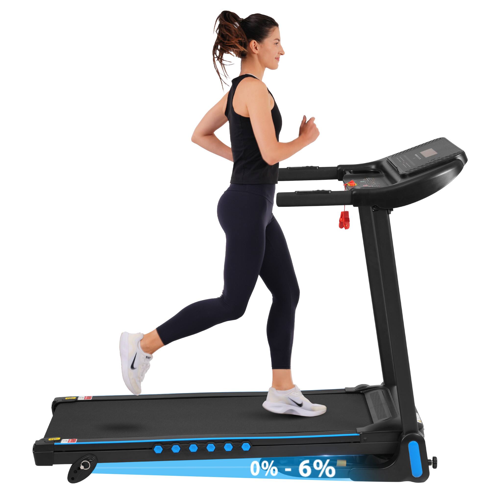 Alt View 7. Tiramisubest - Foldable Incline Treadmill with Shock Absorption, USB Charging, and Bluetooth Speaker - Black.