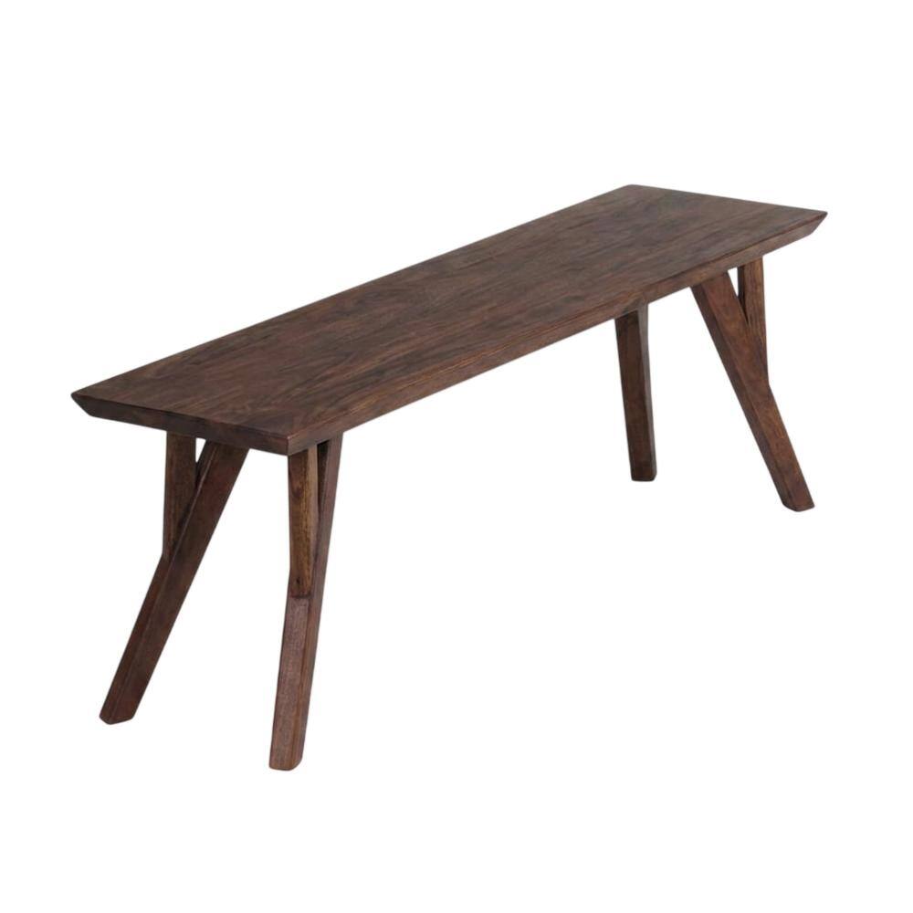 Front. Porter Designs - Portola Solid Acacia Wood Dining Bench - Brown.