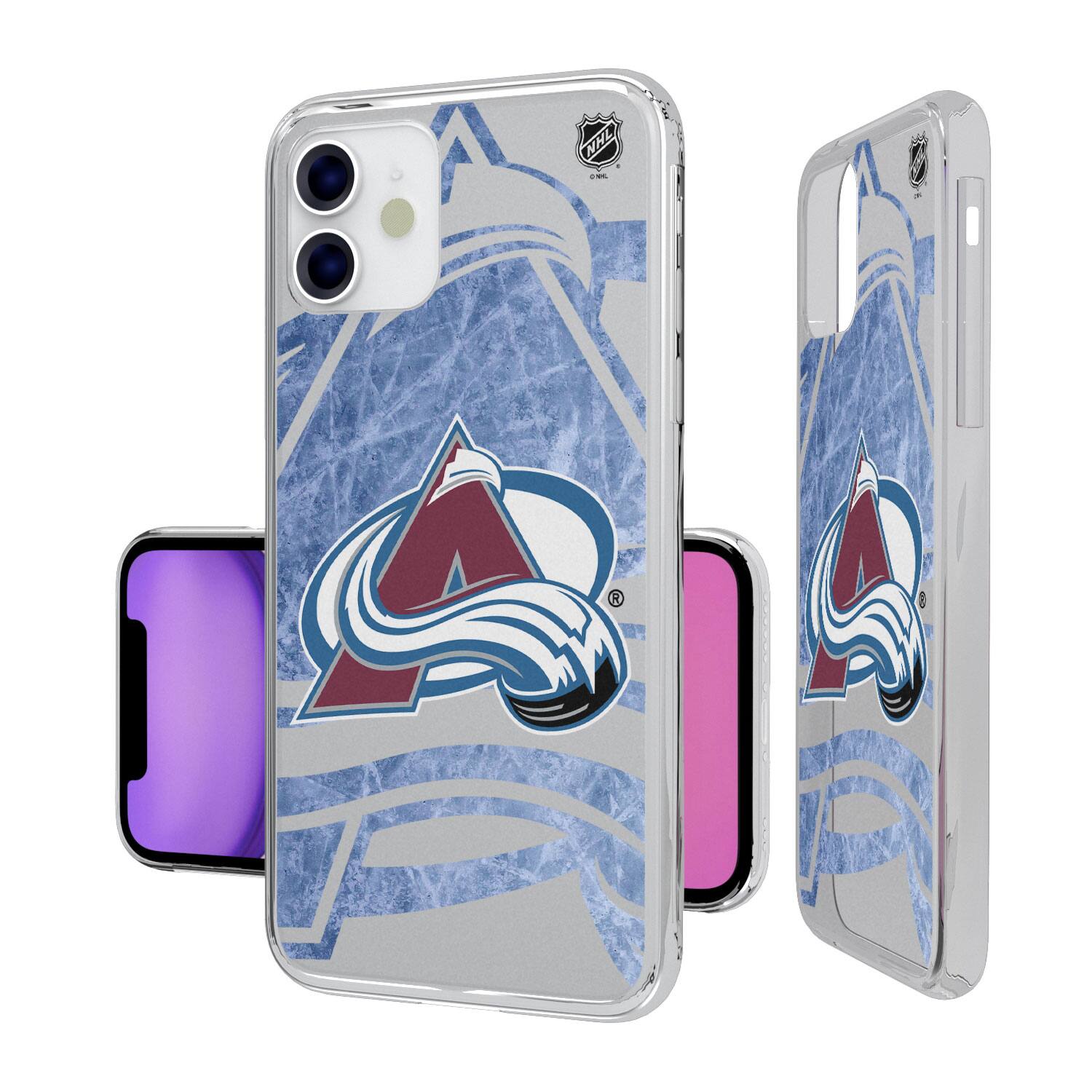 Alt View 1. Keyscaper - Colorado Avalanche iPhone Clear Ice Case - 13 Pro Max - Multicolor.