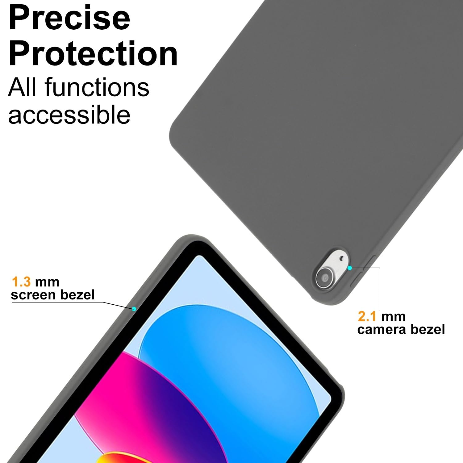Precise Protection  
All functions accessible  
1.3 mm screen bezel  
2.1 mm camera bezel
