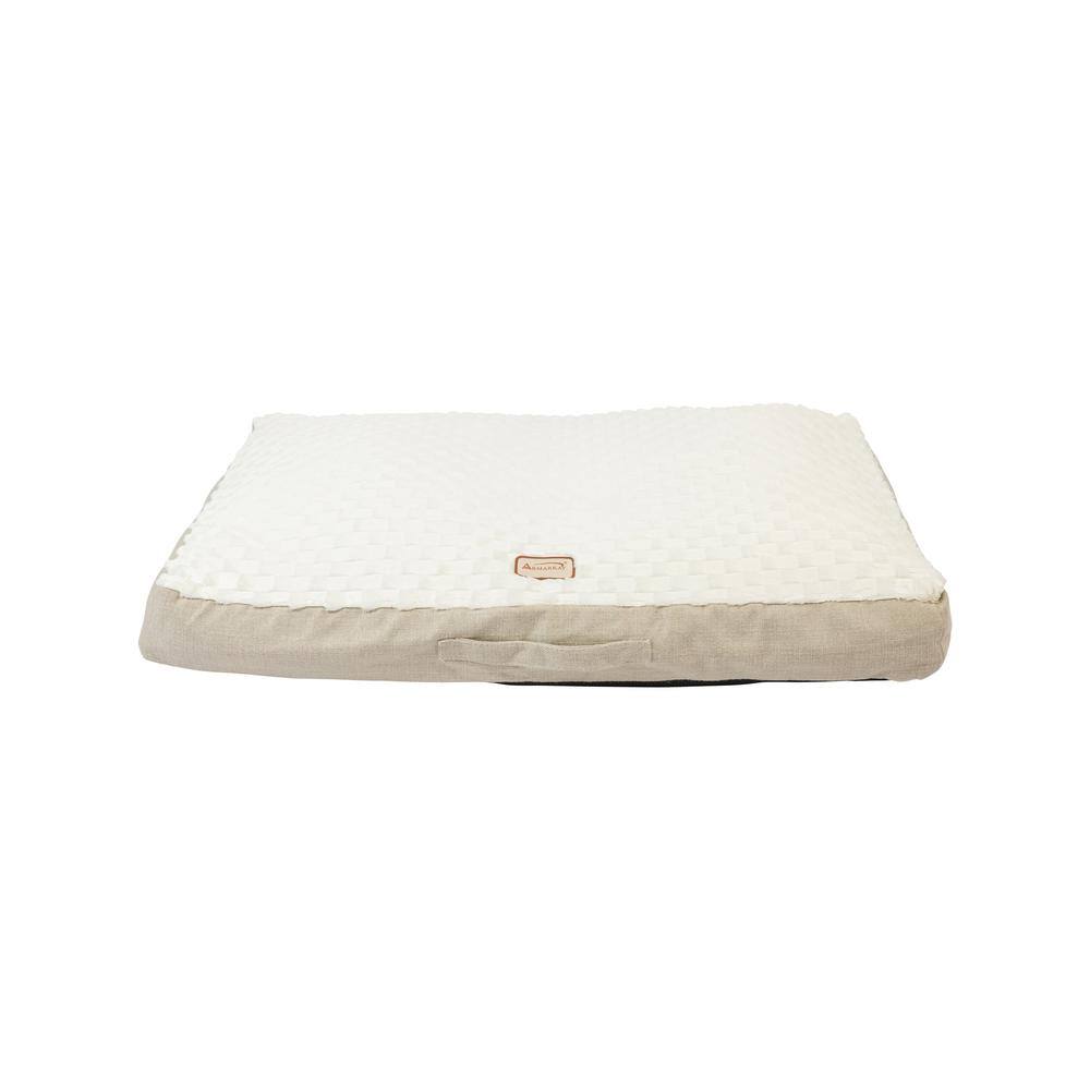 Left. Armarkat - Large With Handle Dog Crate Mat With Poly Fill Cushion and Removable Cover - Beige.