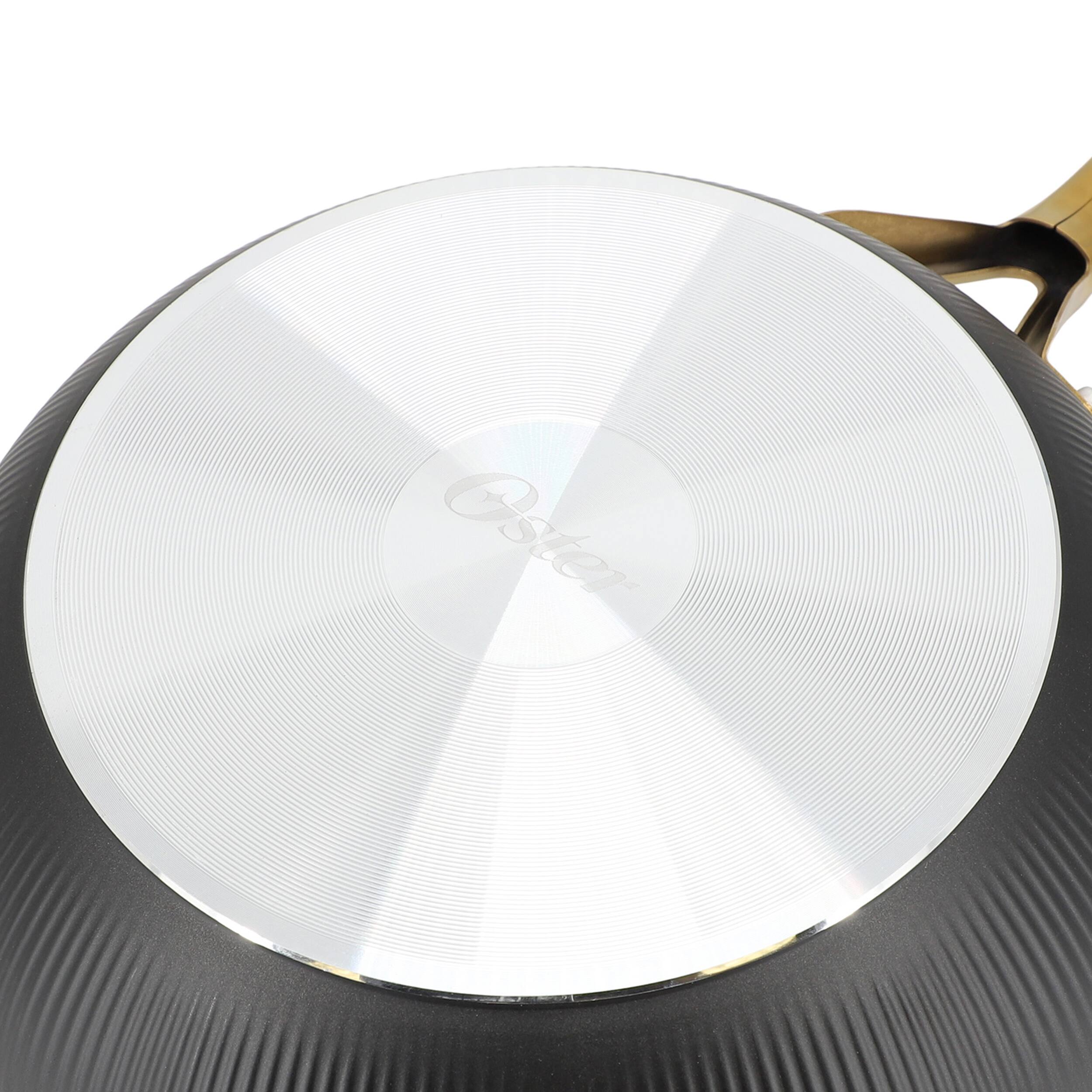 Alt View 3. Oster - Oster Abbottsford 11 Inch Nonstick Aluminum Frying Pan in Black - Black.