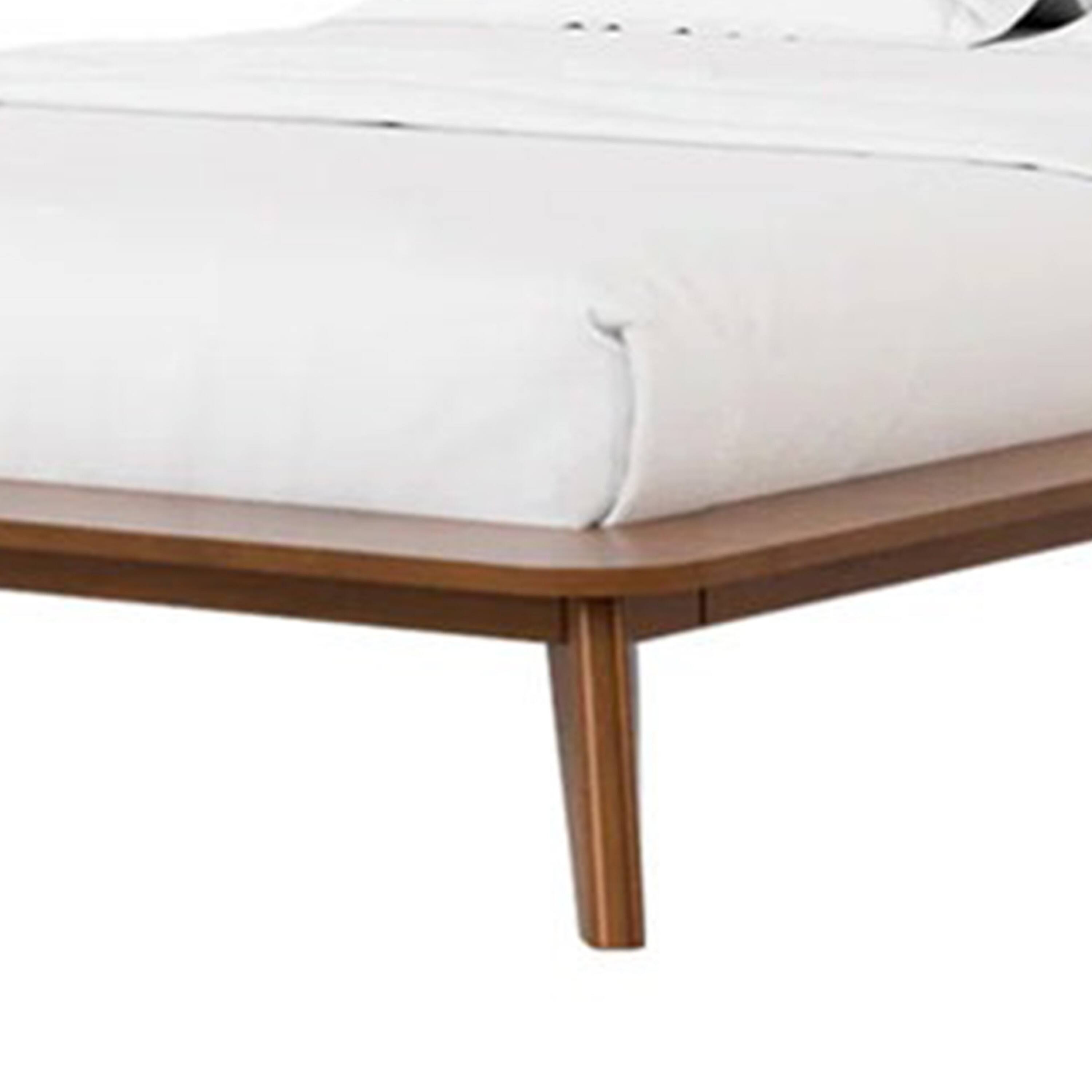 Alt View 3. Manhattan Lane - Stacy King Size Bed w Panel Headboard, Angled Legs, Walnut Brown Wood - Walnut Brown.