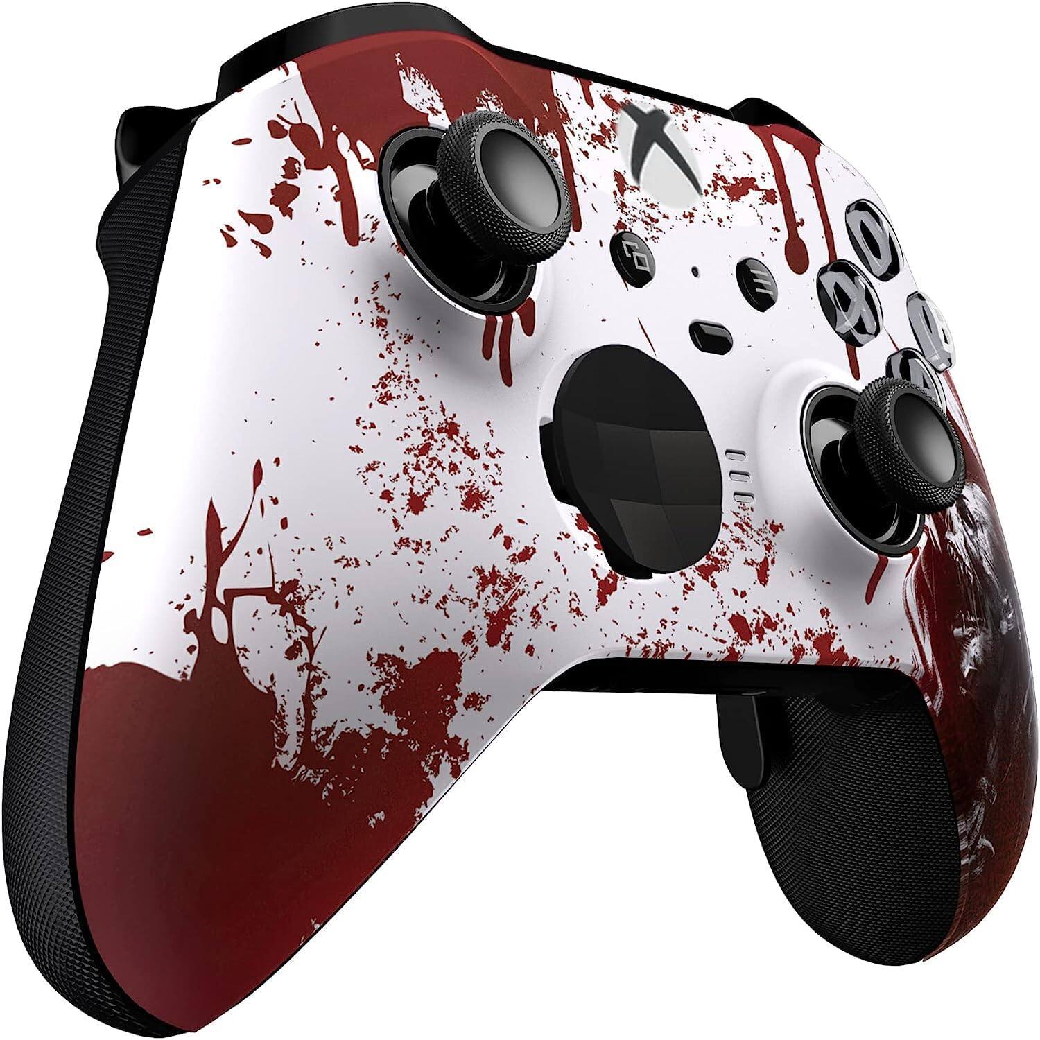 Left. Custom Controllerzz - Custom Elite Series 2 Wireless Controller for Xbox Series X, Xbox Series S, Xbox One - Bloody Zombie.