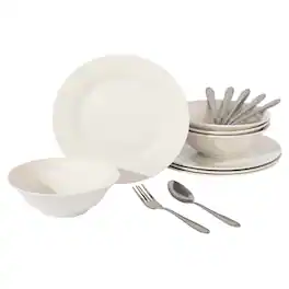 Gibson - Everyday Yarbury 16 Piece Fine Certamic Dinnerware Set - White