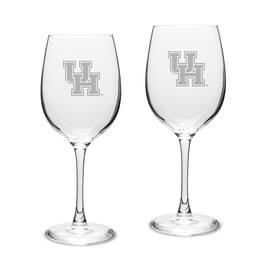 Jardine - Houston Cougars 2-Piece 16oz. Traditional White Wine Glass Set - Multicolor