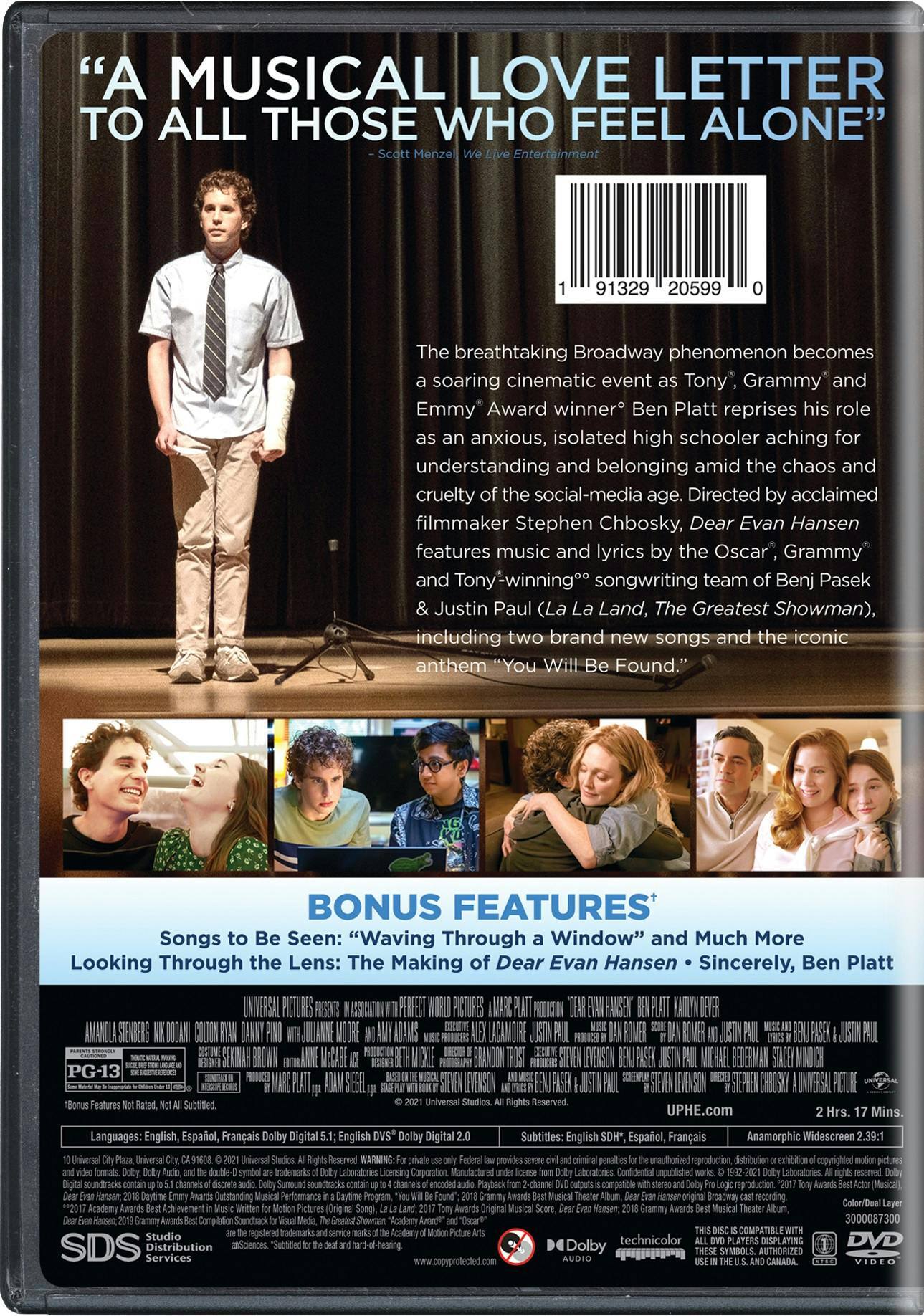 Back. Dear Evan Hansen [DVD].