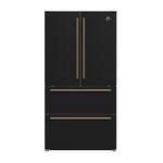 Forno Appliances - Moena Espresso 19.2 Cu. Ft. Freestanding Counter-Depth French Door Refrigerator with Automatic Ice Maker - Black