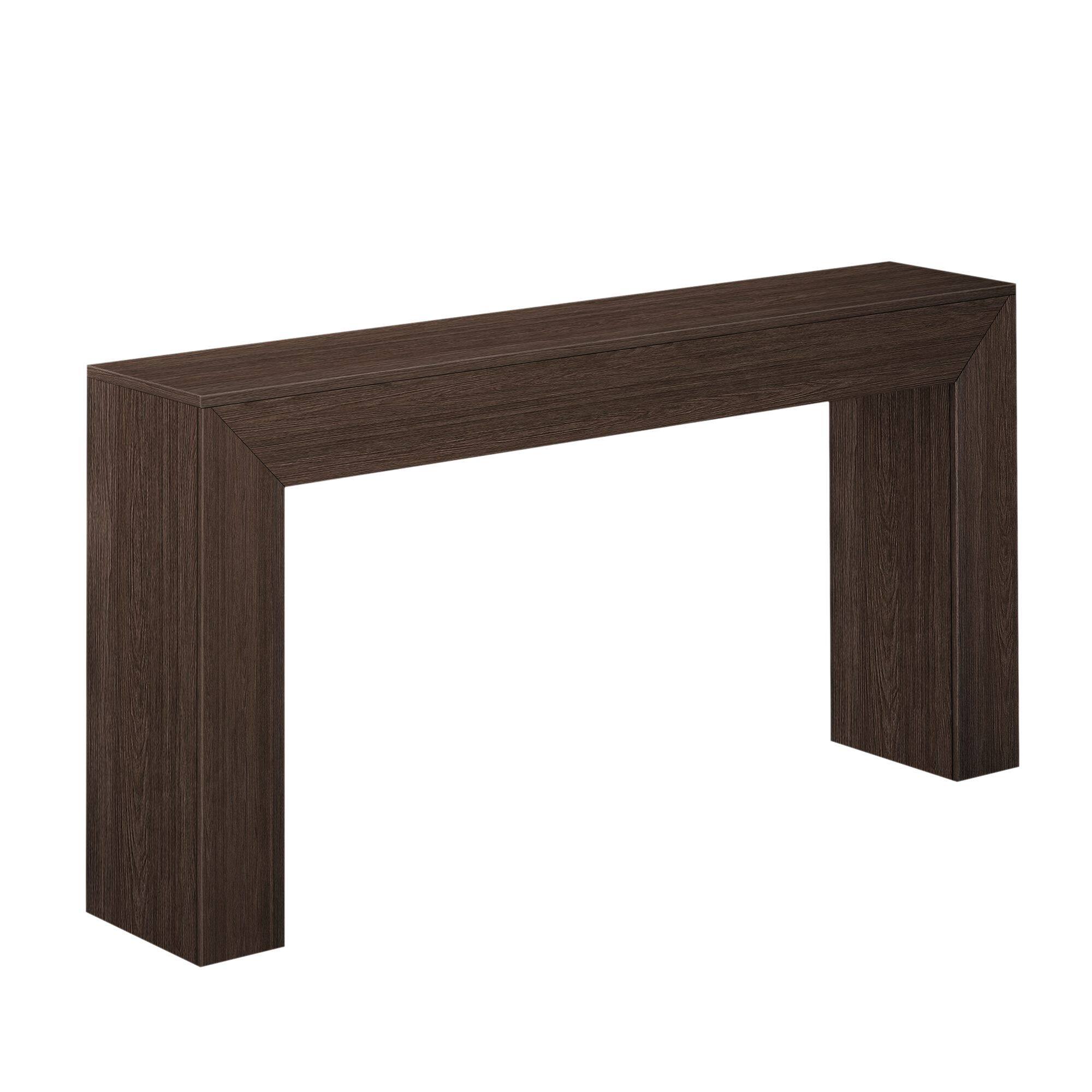 Alt View 2. Plank+Beam - Grande Console Table (66in / 1680mm), Walnut Wirebrush - Walnut Wirebrush.
